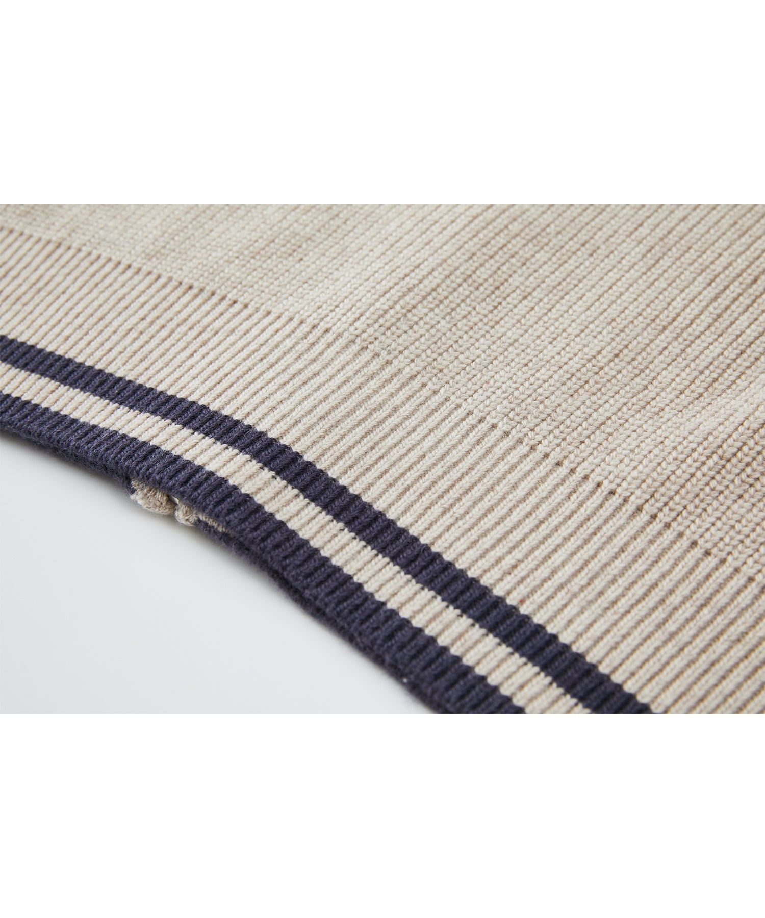 Contrast Panel Wool Zip Cardigan with Dual-Way Collar