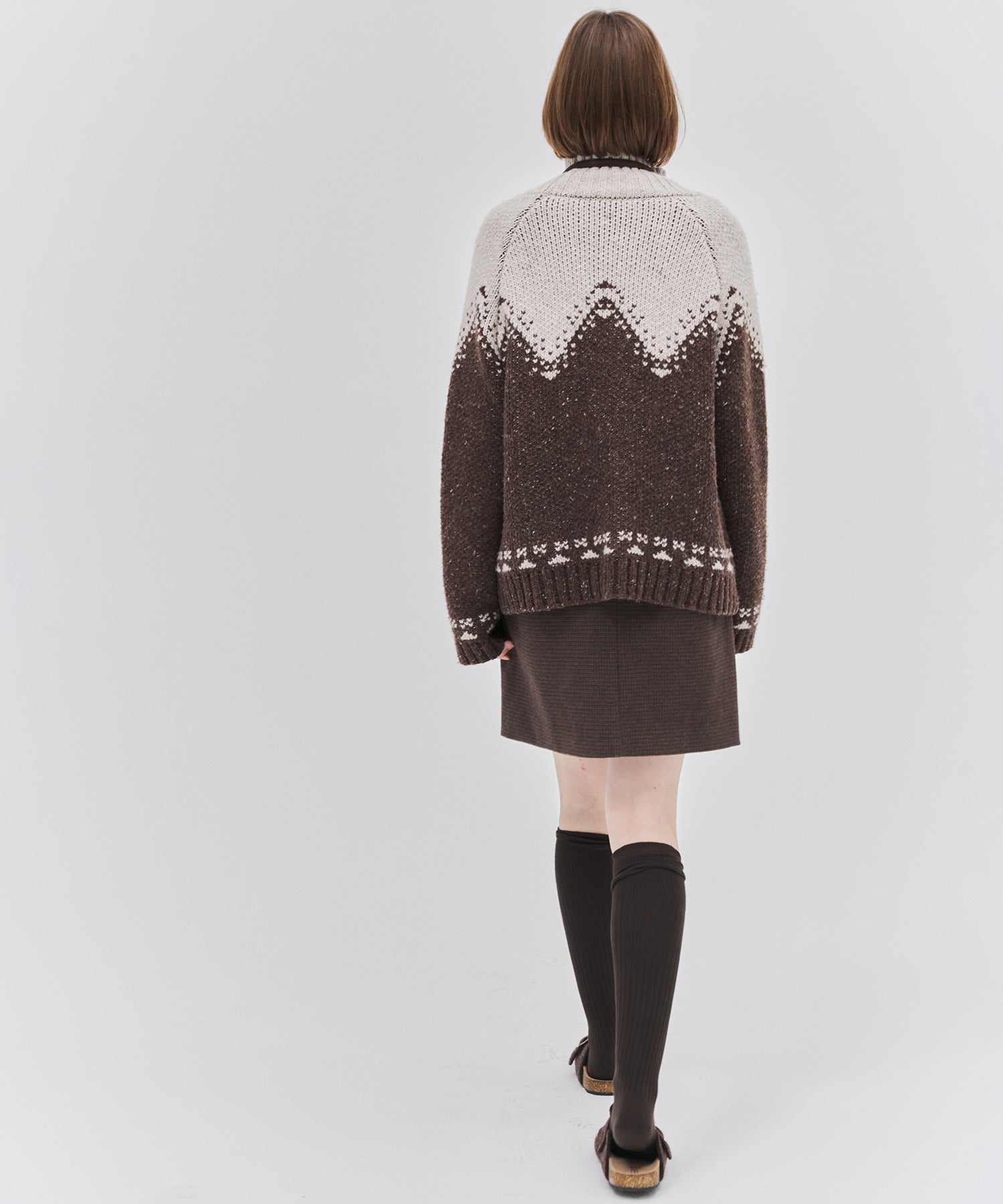 Totem Pattern Heavyweight Jacquard Turtleneck Sweater