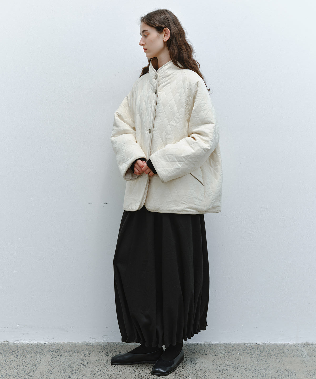 「10月下旬出荷予定」Wool-Like Balloon Flare Skirt