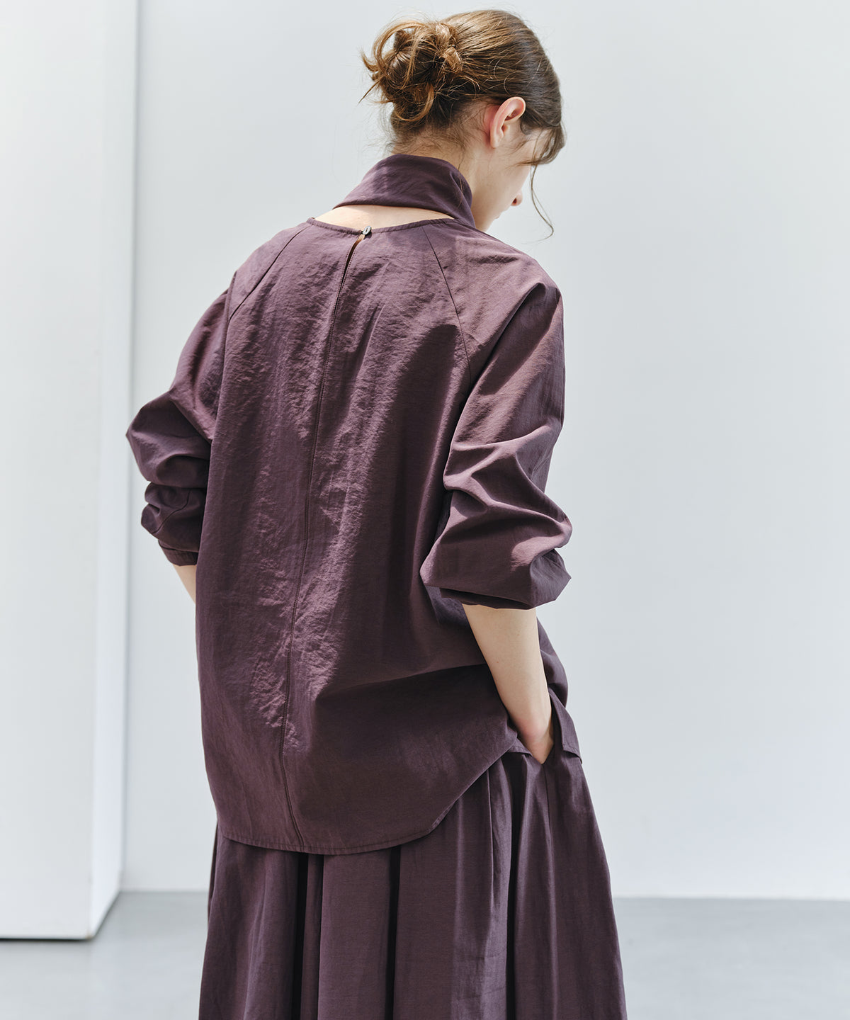 「9月下旬出荷予定」Cross Stole Collar Oversized Shirt
