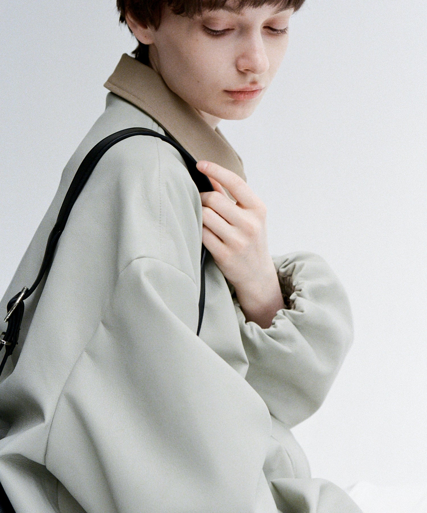 Contrast Collar Cropped Faux Leather Jacket