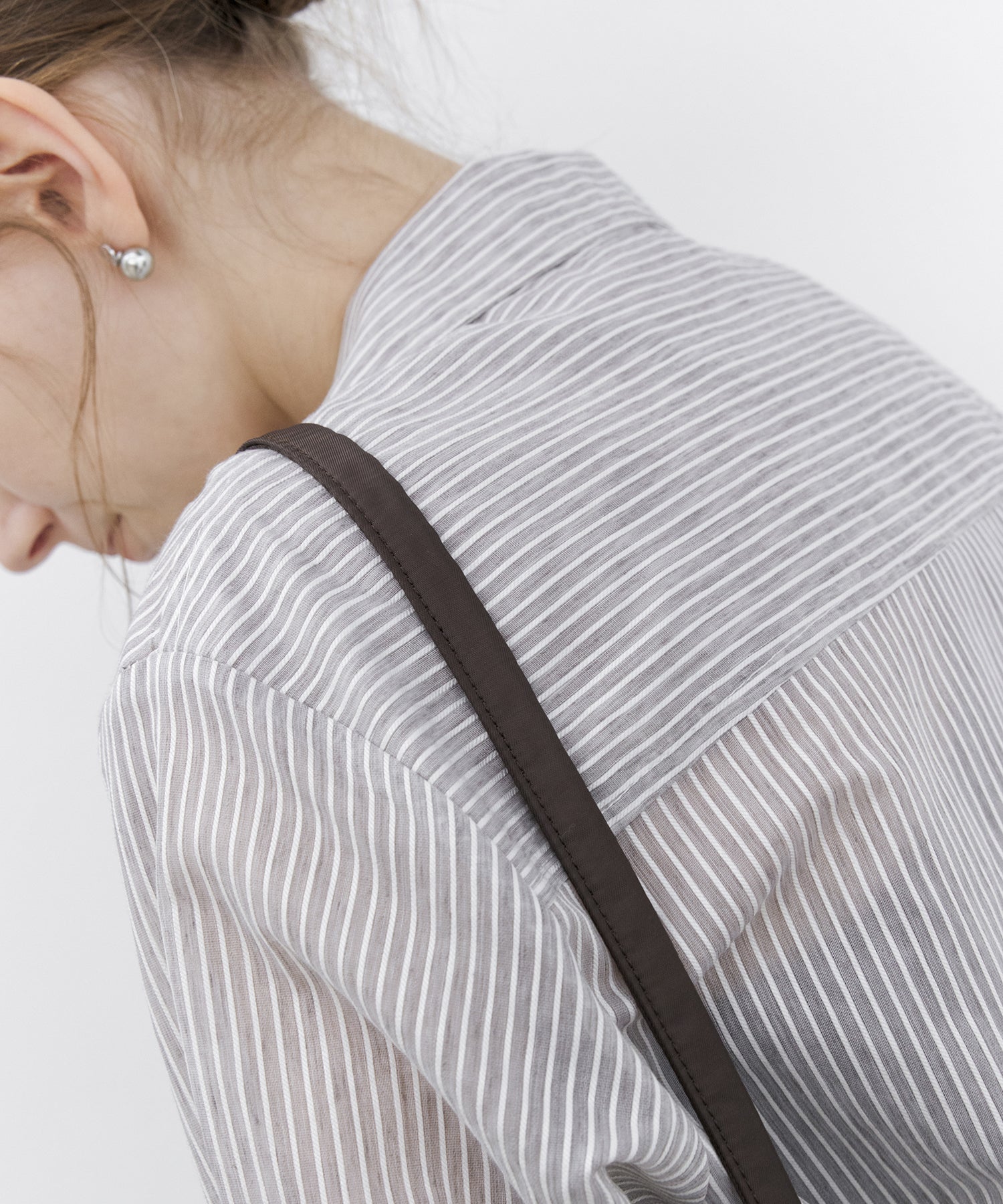 Sheer Stripe Wrap Shirt