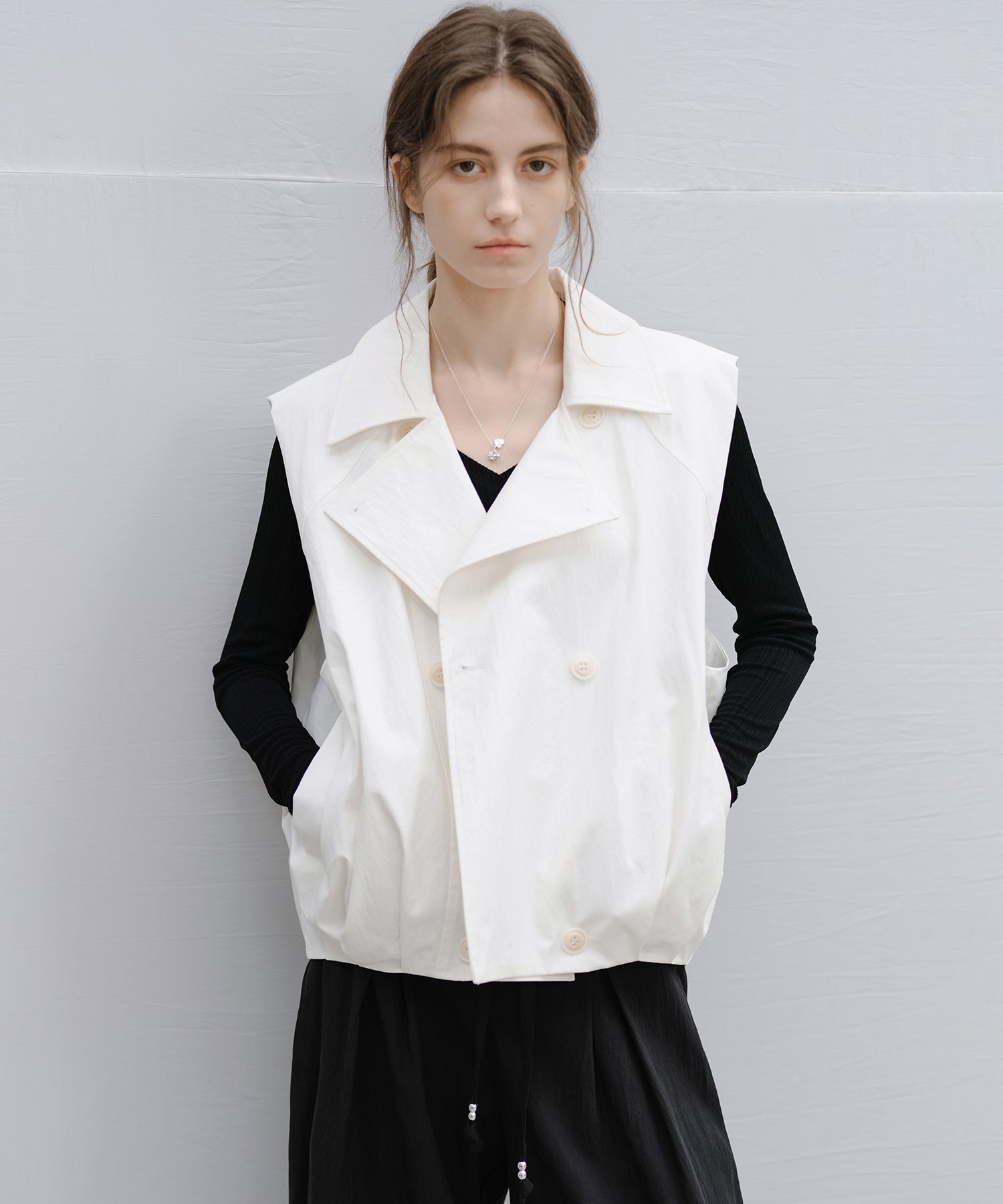 "Shipping from late February to early March" Wrap Neck Asymmetric Hem Top