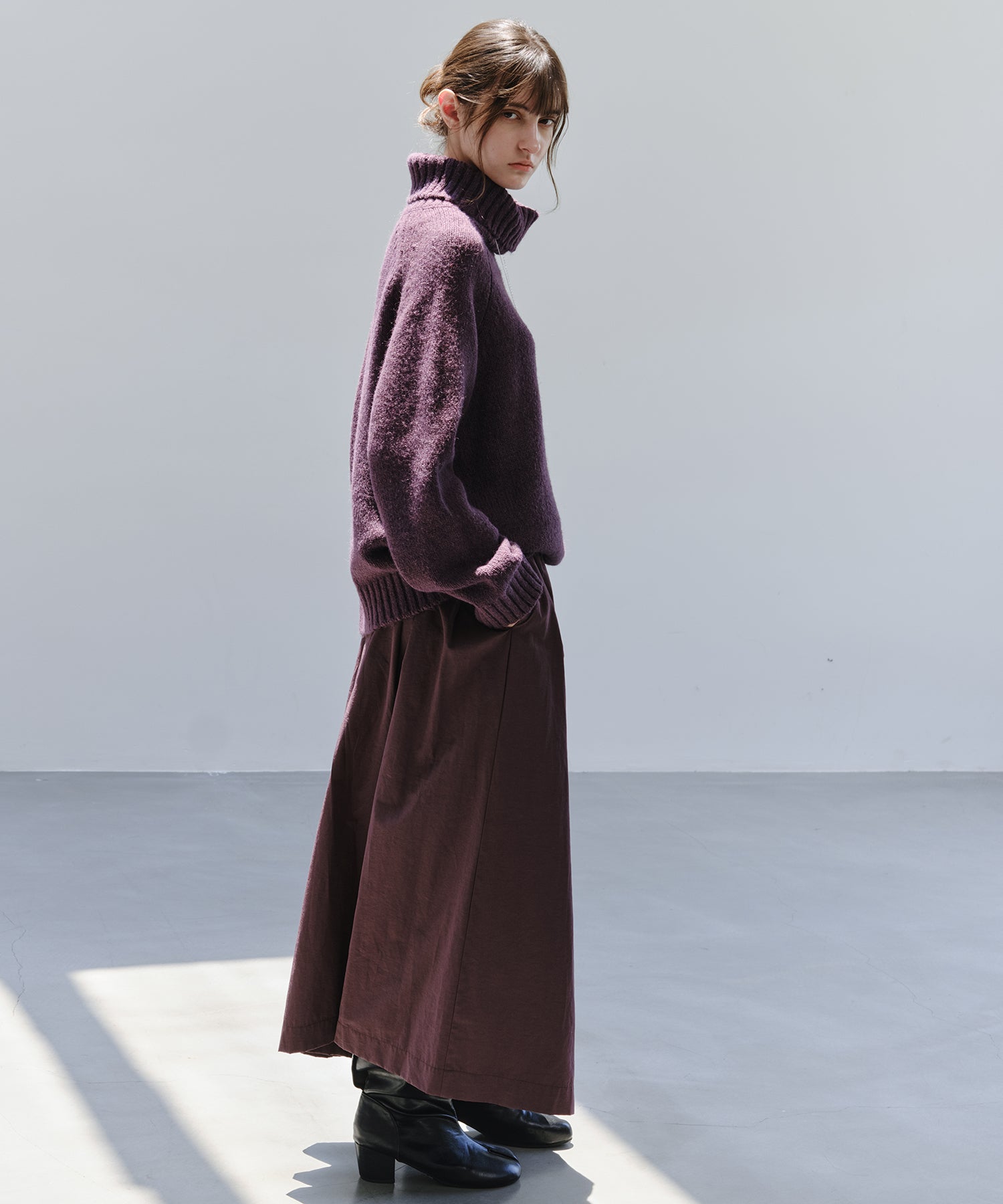 「9月下旬出荷予定」Matte Tuck Wide Skants