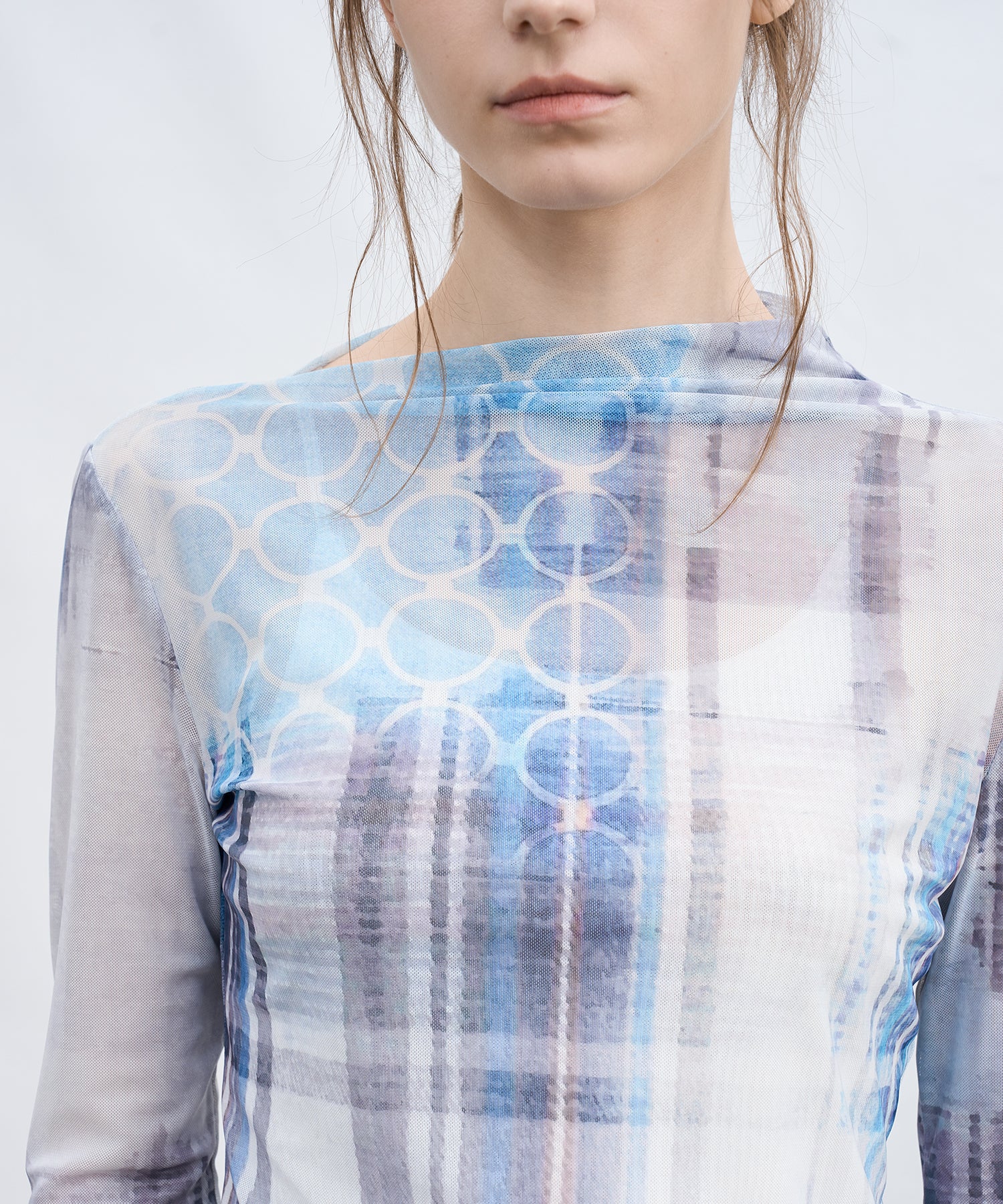 Art Print Sheer Top