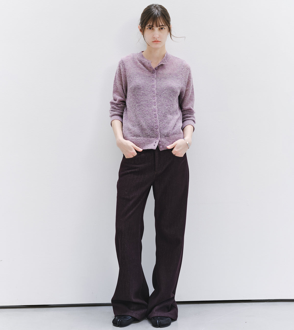「10月下旬出荷予定」Melange Wool-Blend Multi Button Knit Cardigan