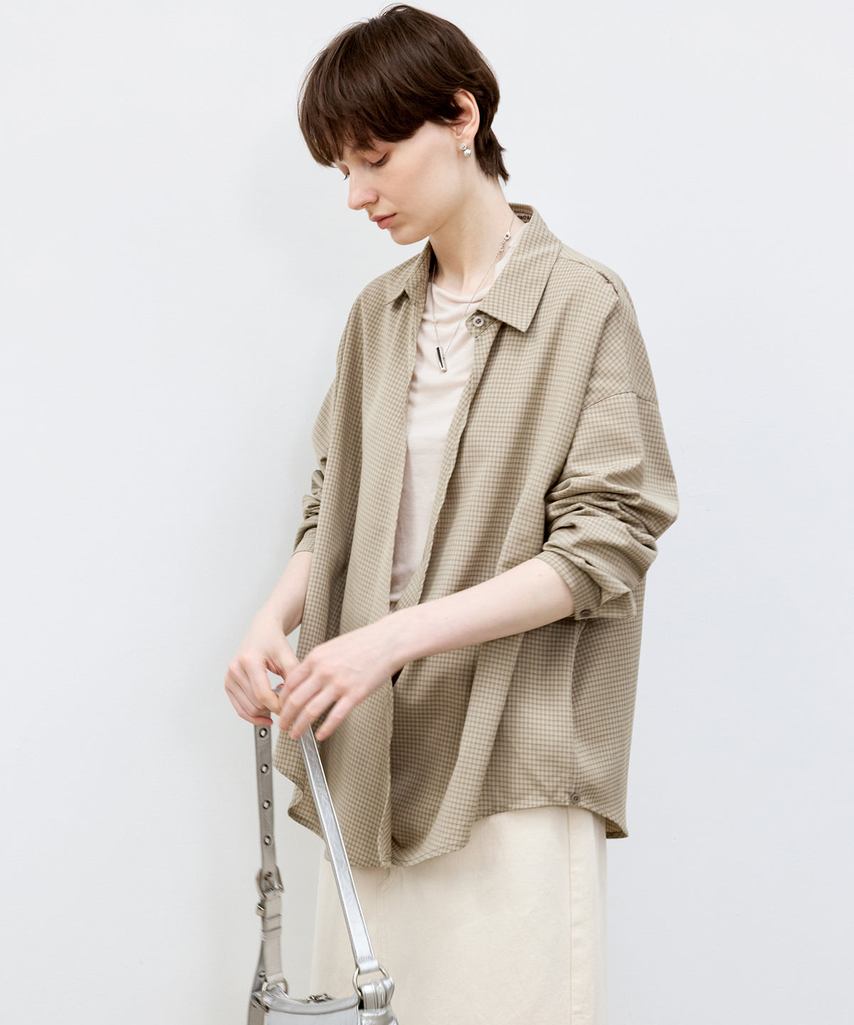 Wrap-Front Waist Tie Design Shirt