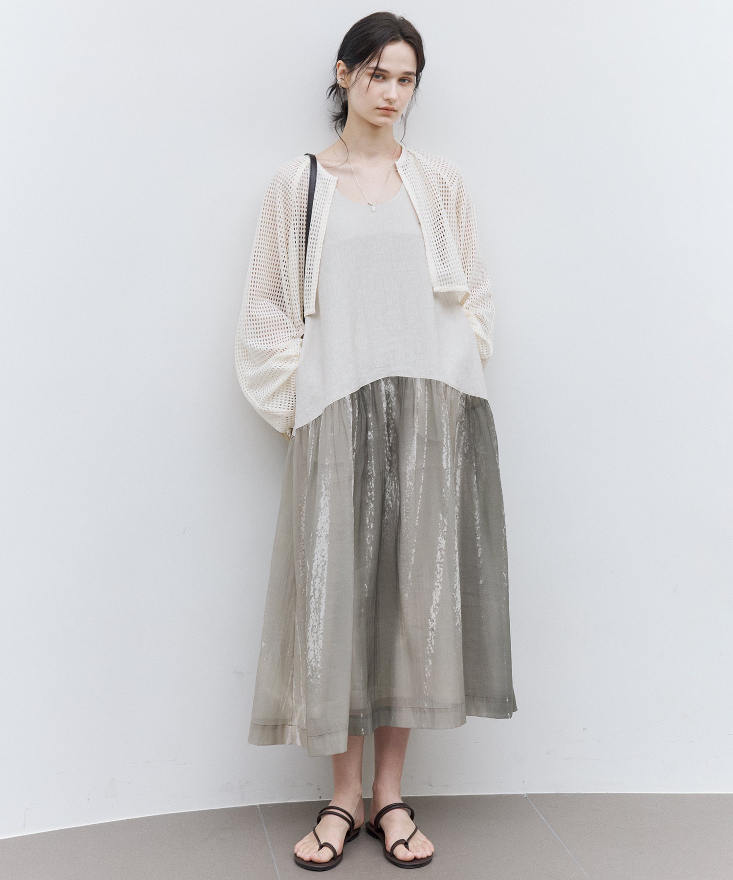 Art Print Sheer Docking Dress