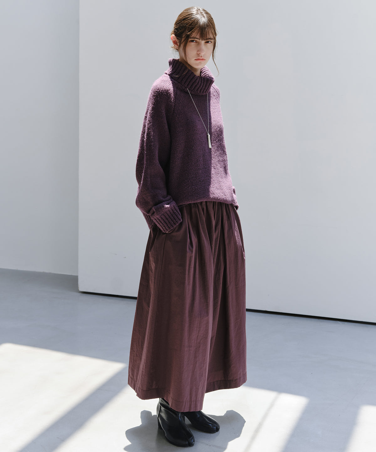 「9月下旬出荷予定」Matte Tuck Wide Skants