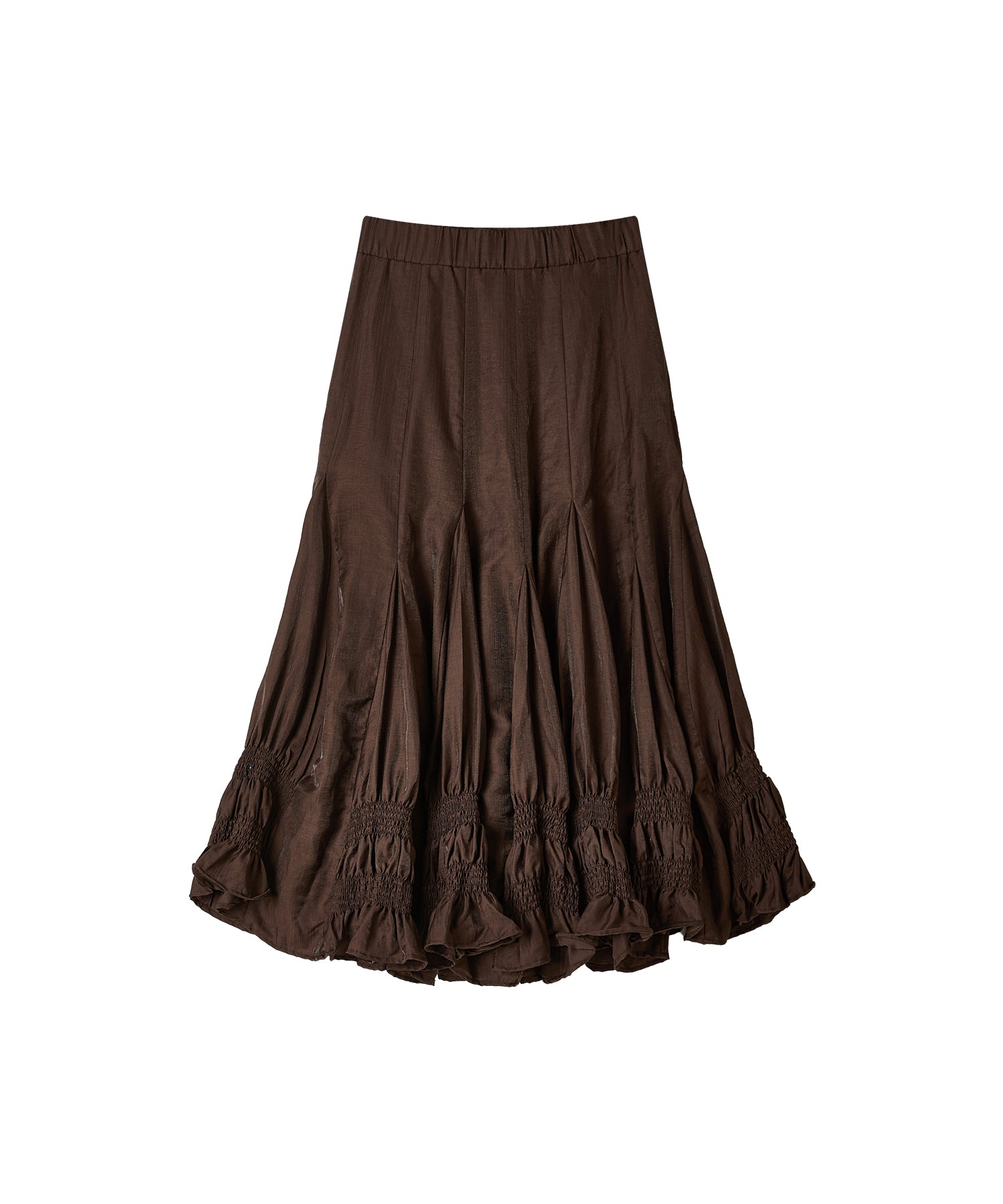 「9月下旬出荷予定」Paneled Shirred Hem A-Line Skirt