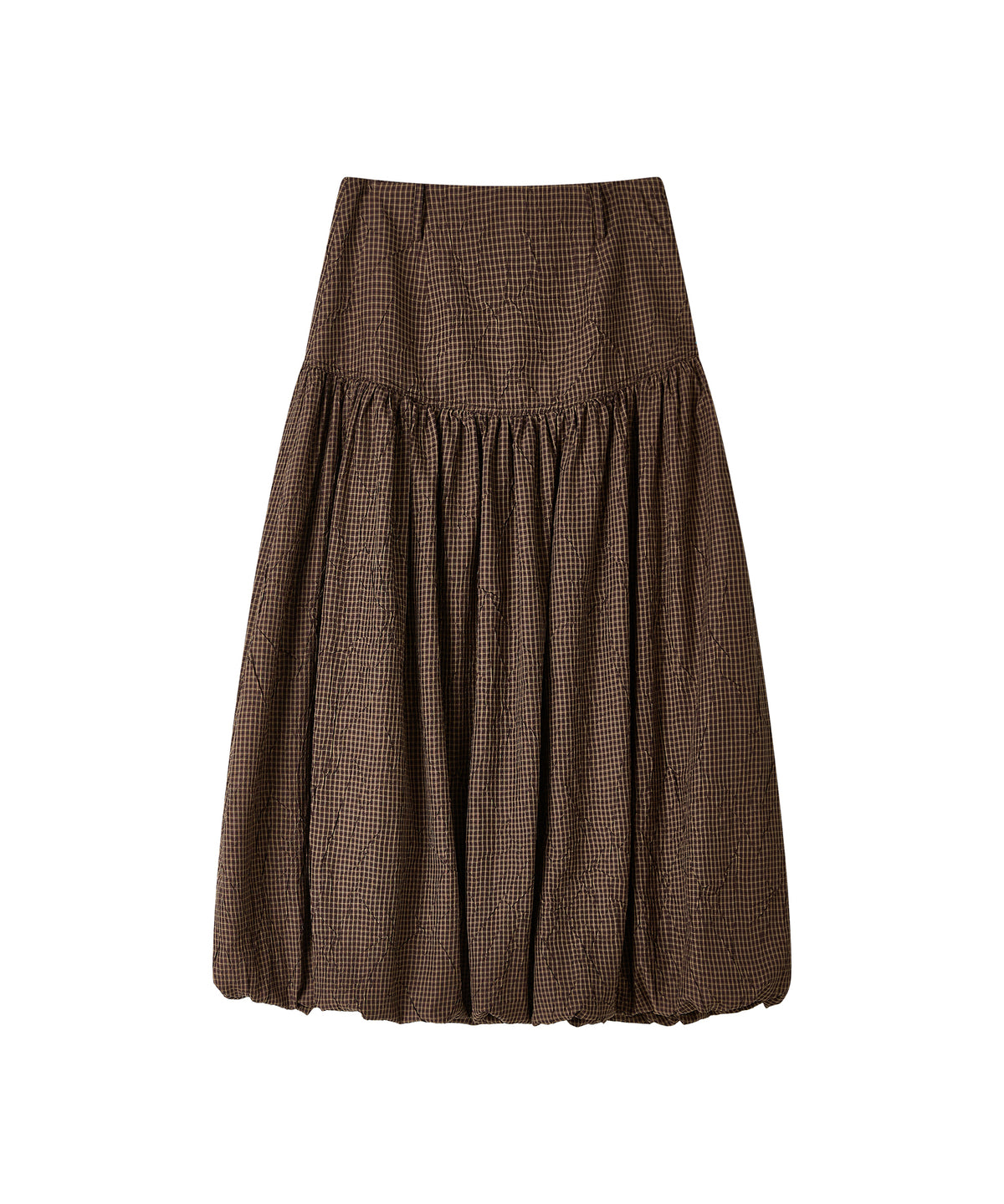 「9月下旬出荷予定」Vintage Check Balloon Long Skirt