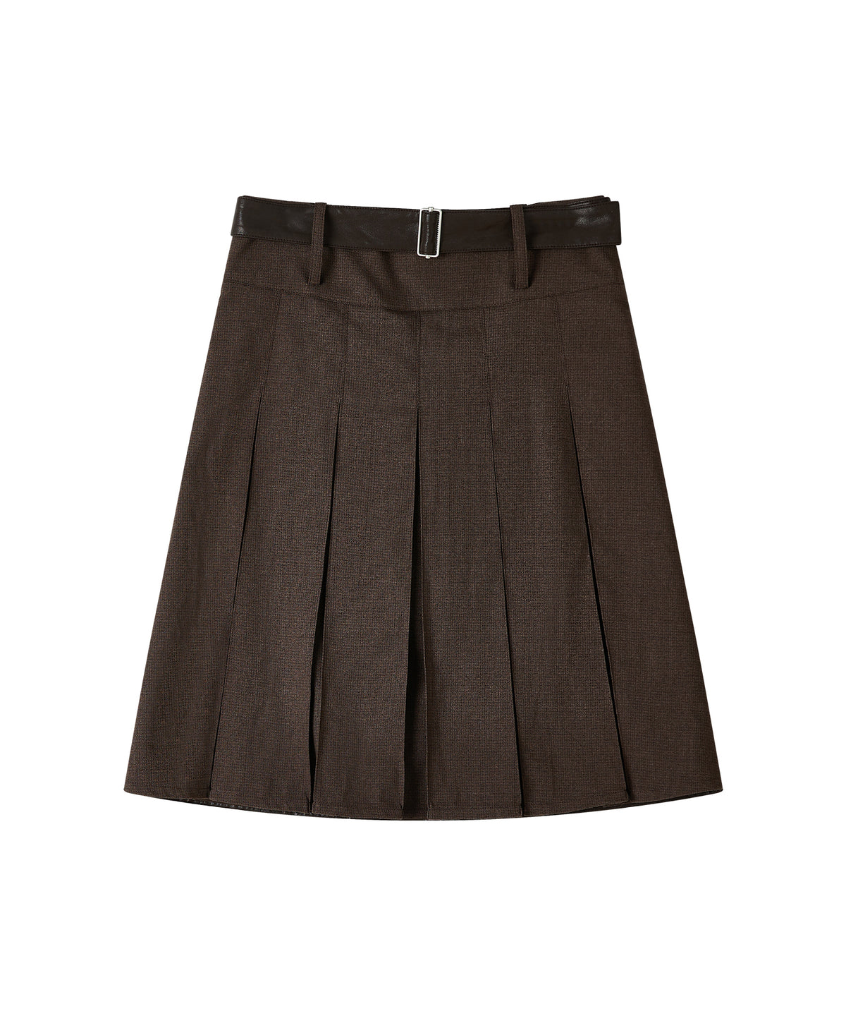 「9月下旬出荷予定」2WAY Faux Leather Pleated Midi Skirt
