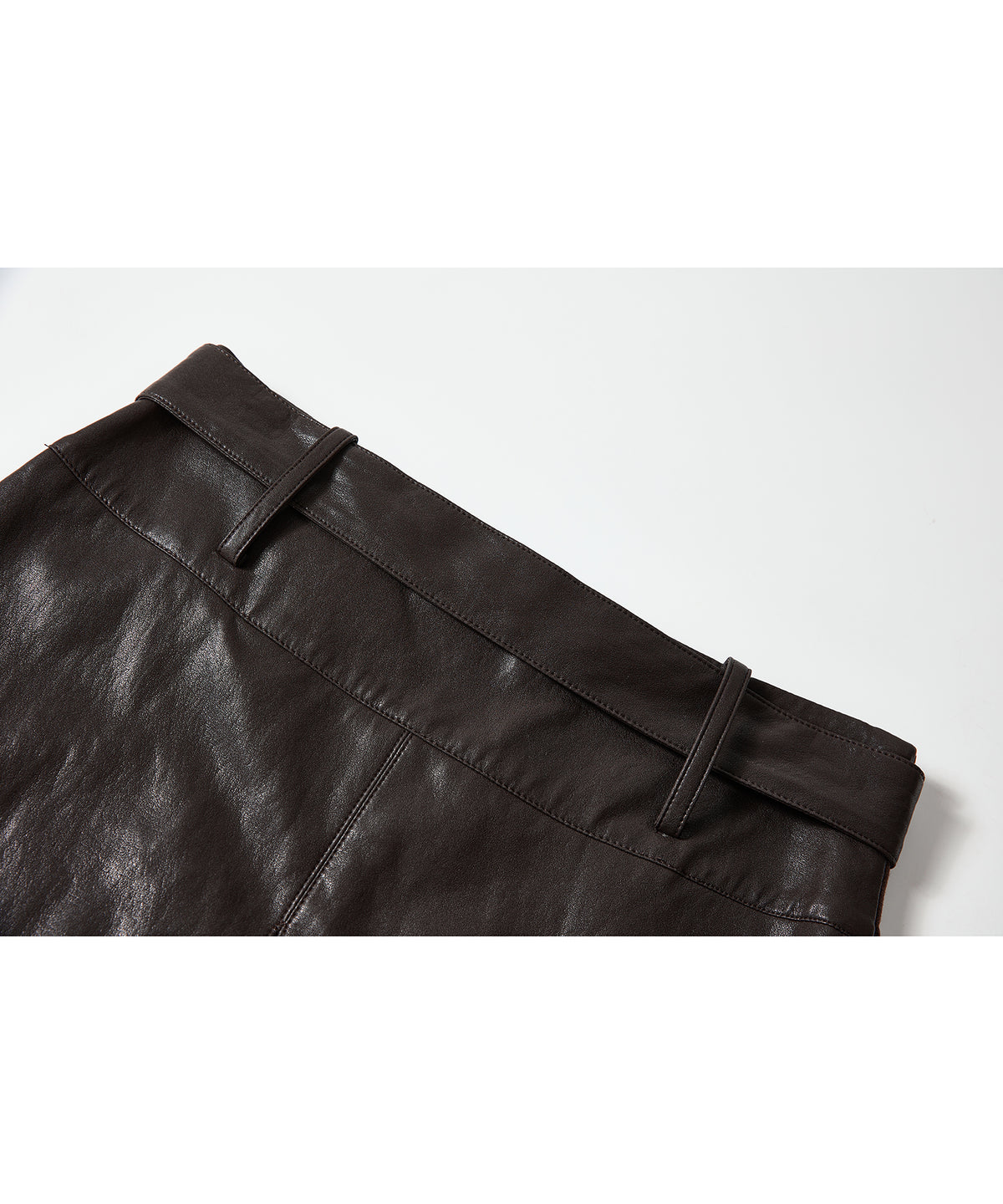 「9月下旬出荷予定」2WAY Faux Leather Pleated Midi Skirt
