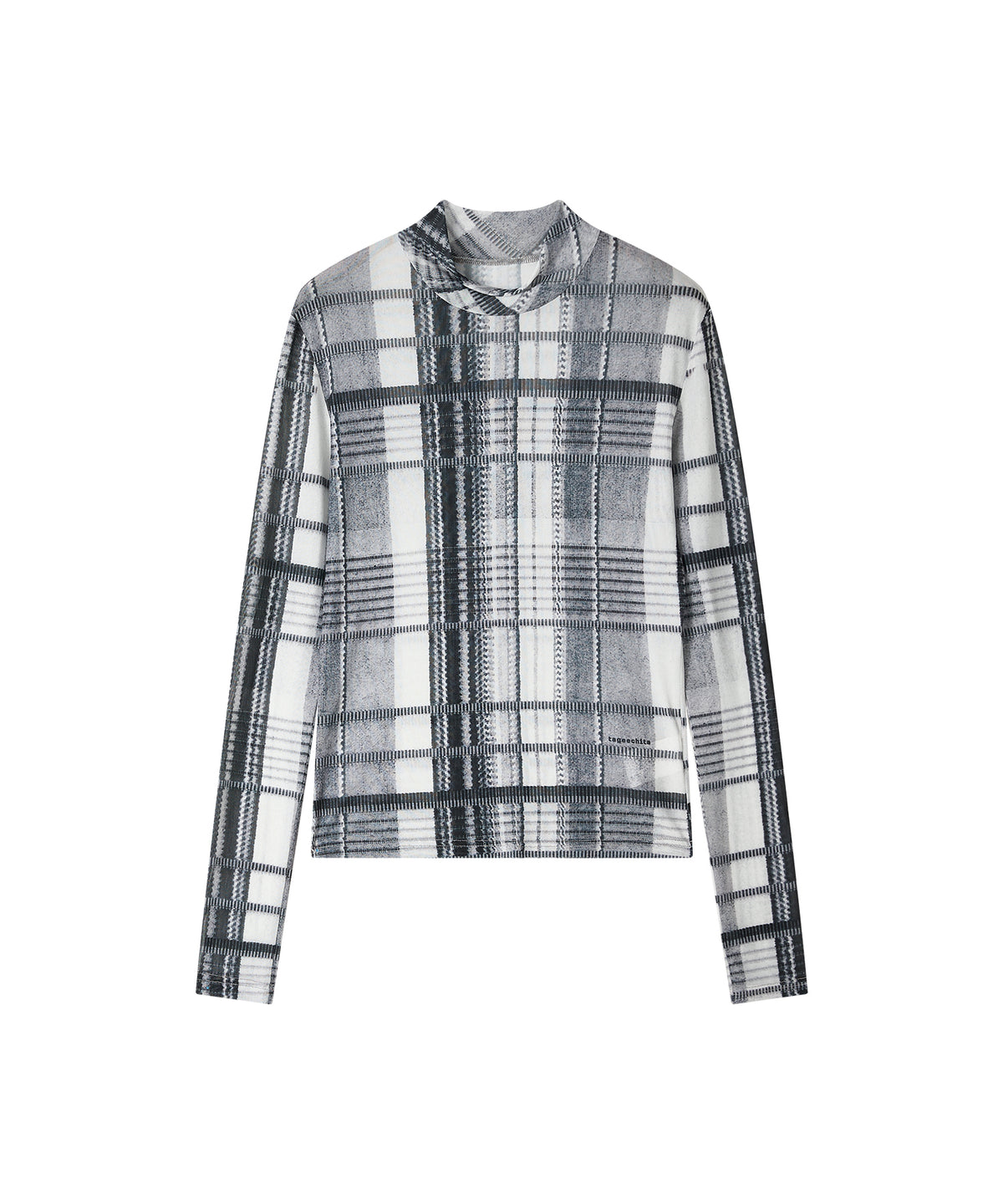 「9月下旬出荷予定」Vintage Check Sheer High Neck Top