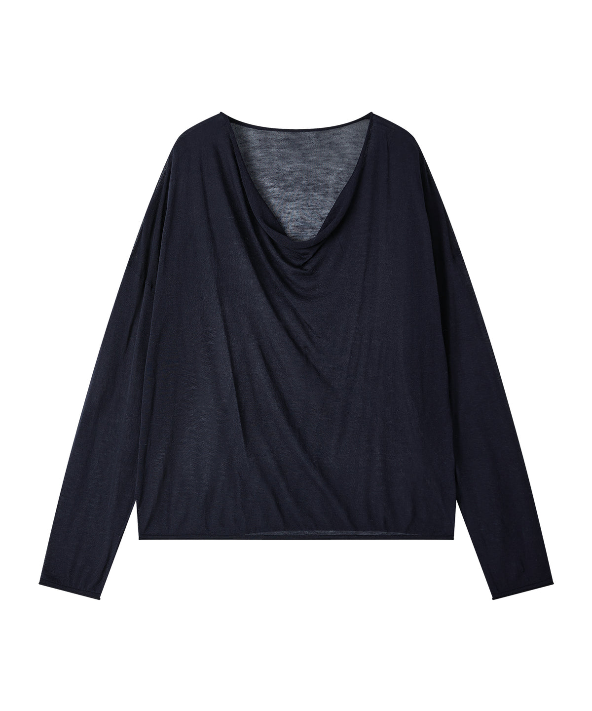 「9月下旬出荷予定」Drape Neck Sheer Loose Knit Top