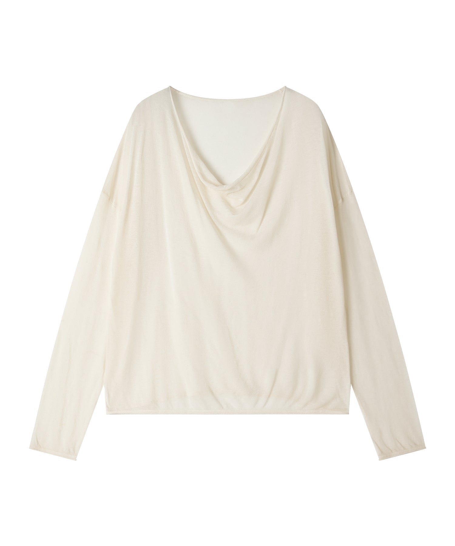 「9月下旬出荷予定」Drape Neck Sheer Loose Knit Top