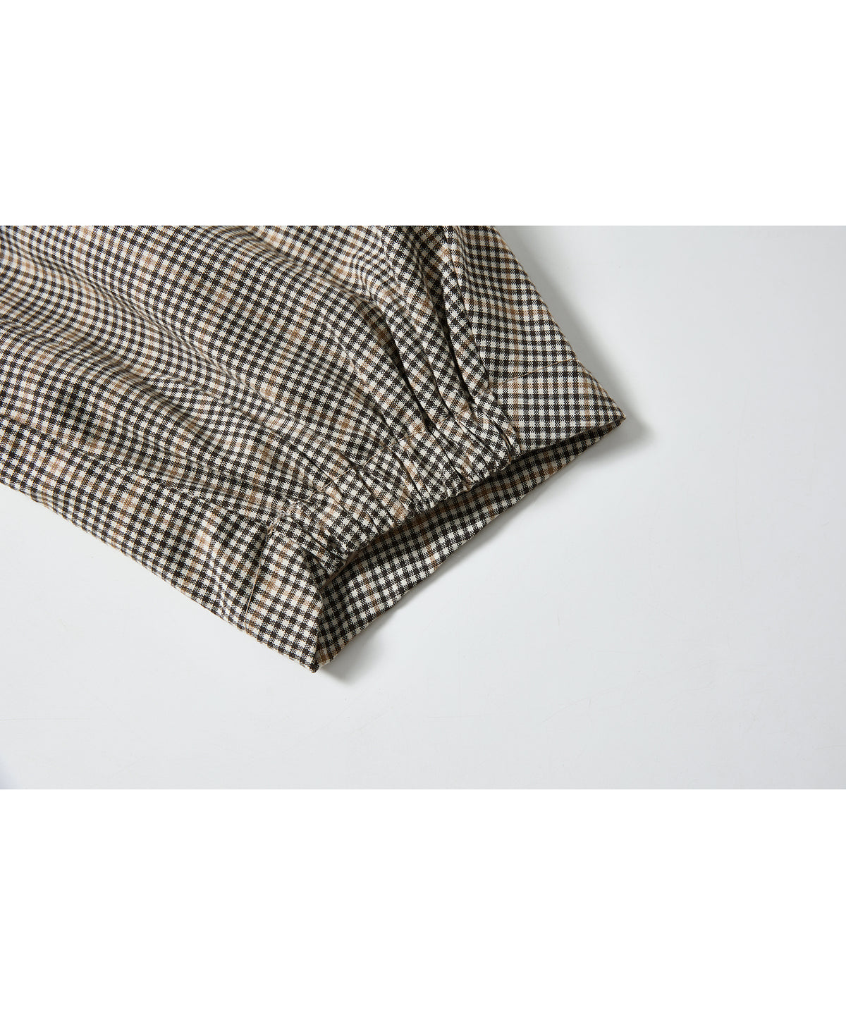 「10月下旬出荷予定」Checked Drawstring Hooded Short Jacket