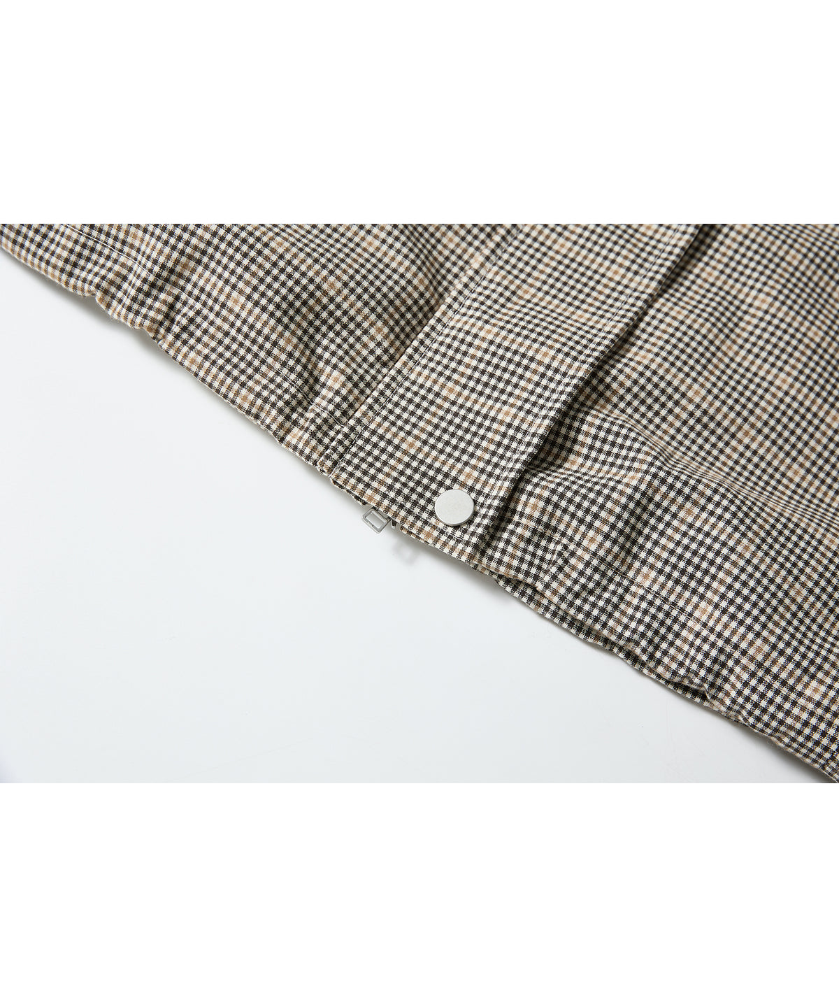 「10月下旬出荷予定」Checked Drawstring Hooded Short Jacket