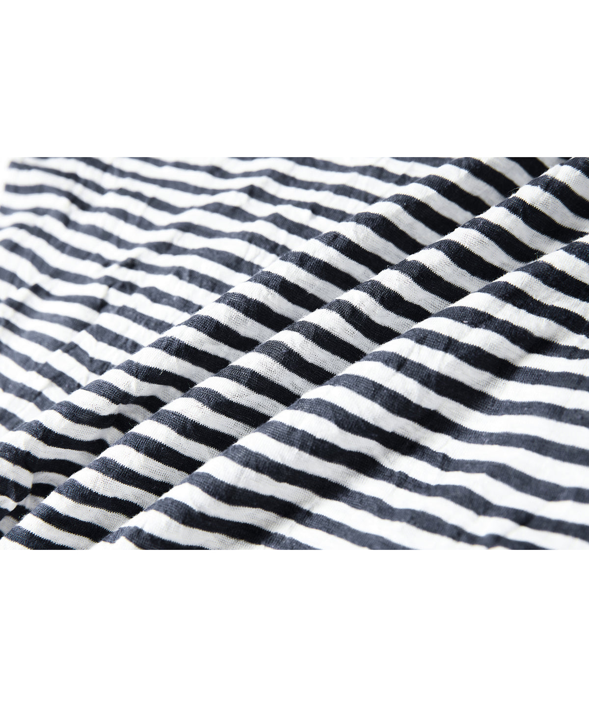 「9月下旬出荷予定」Cross Drape Neck Striped Long Sleeve Top