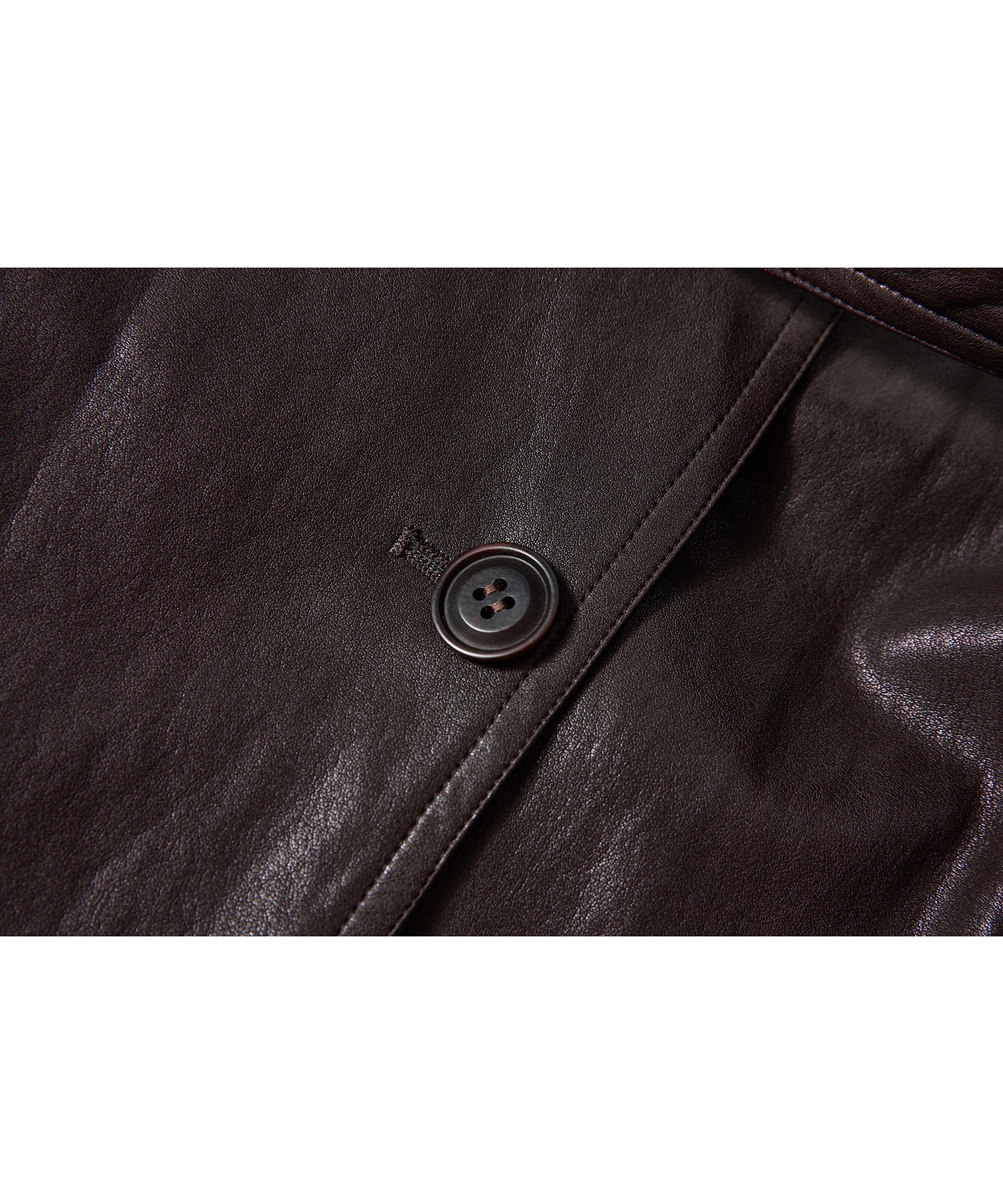 「9月下旬出荷予定」Belted Faux Leather Short Trench Jacket