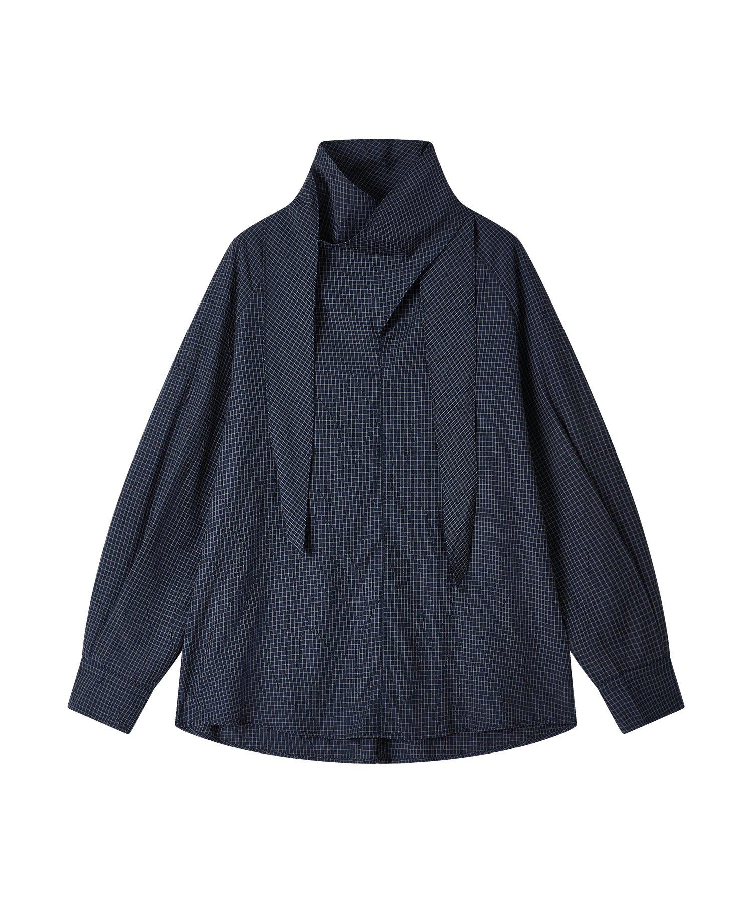 「9月下旬出荷予定」Cross Stole Collar Oversized Shirt