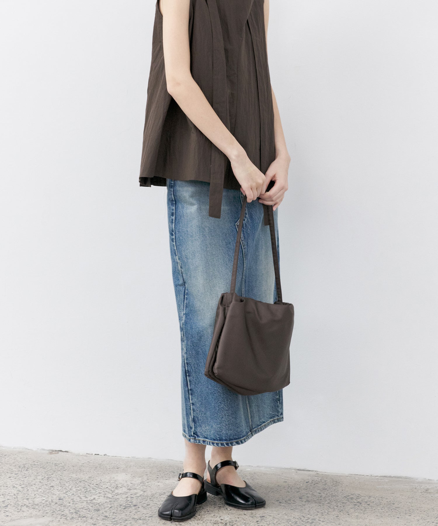 Used Wash I-Line Denim Long Skirt