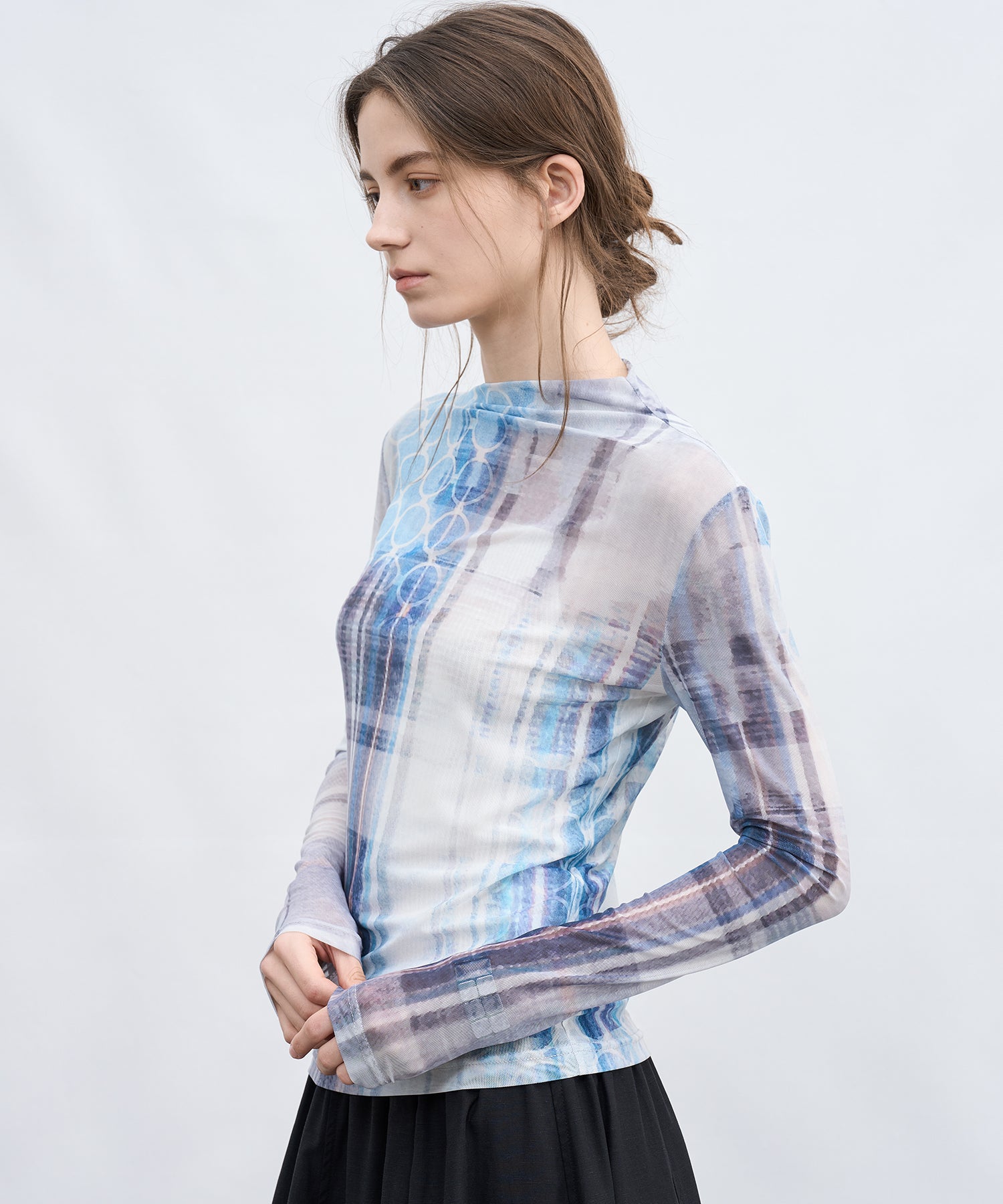 Art Print Sheer Top