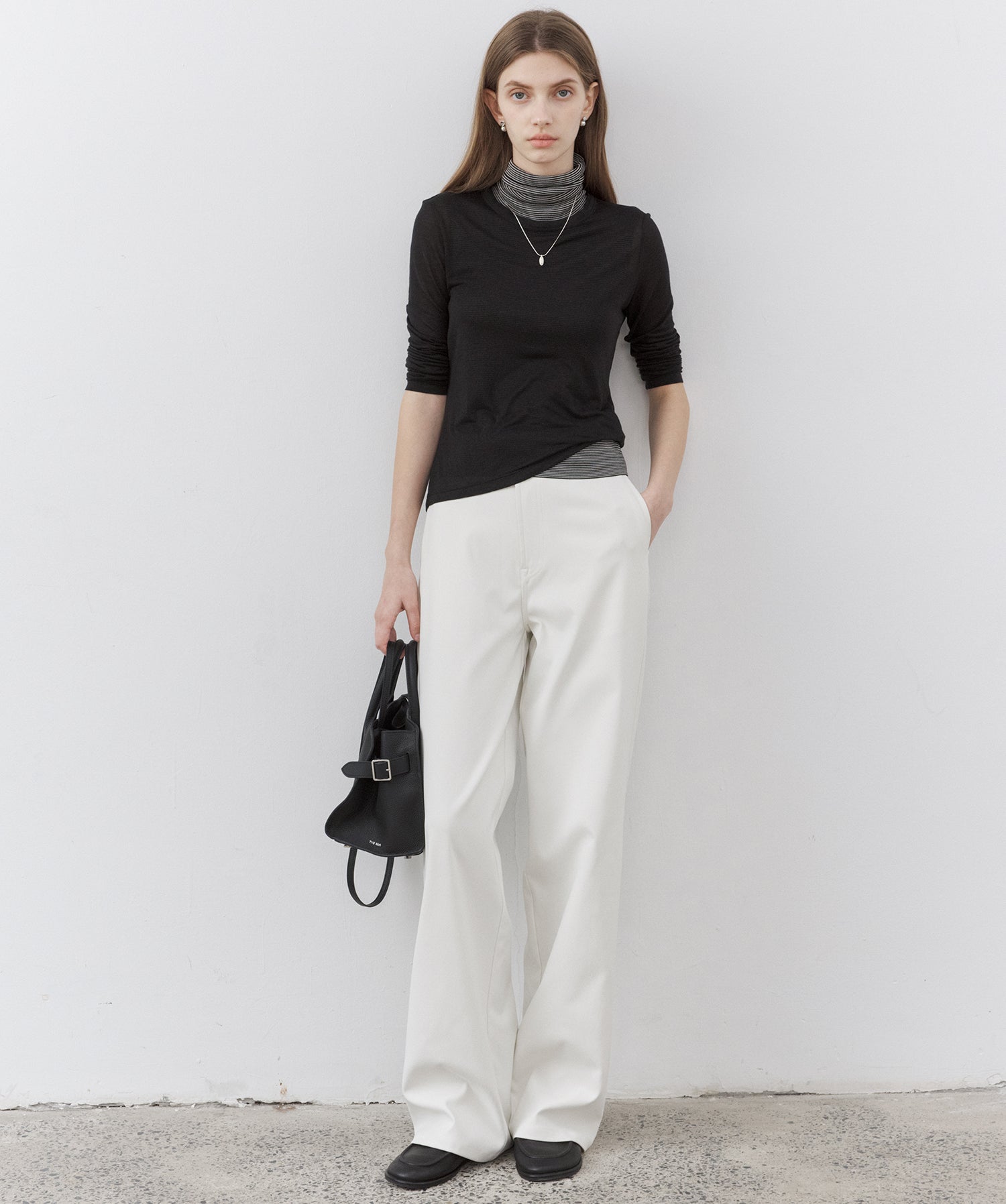 Lyocell Silk Blend High-Neck Knit Tank