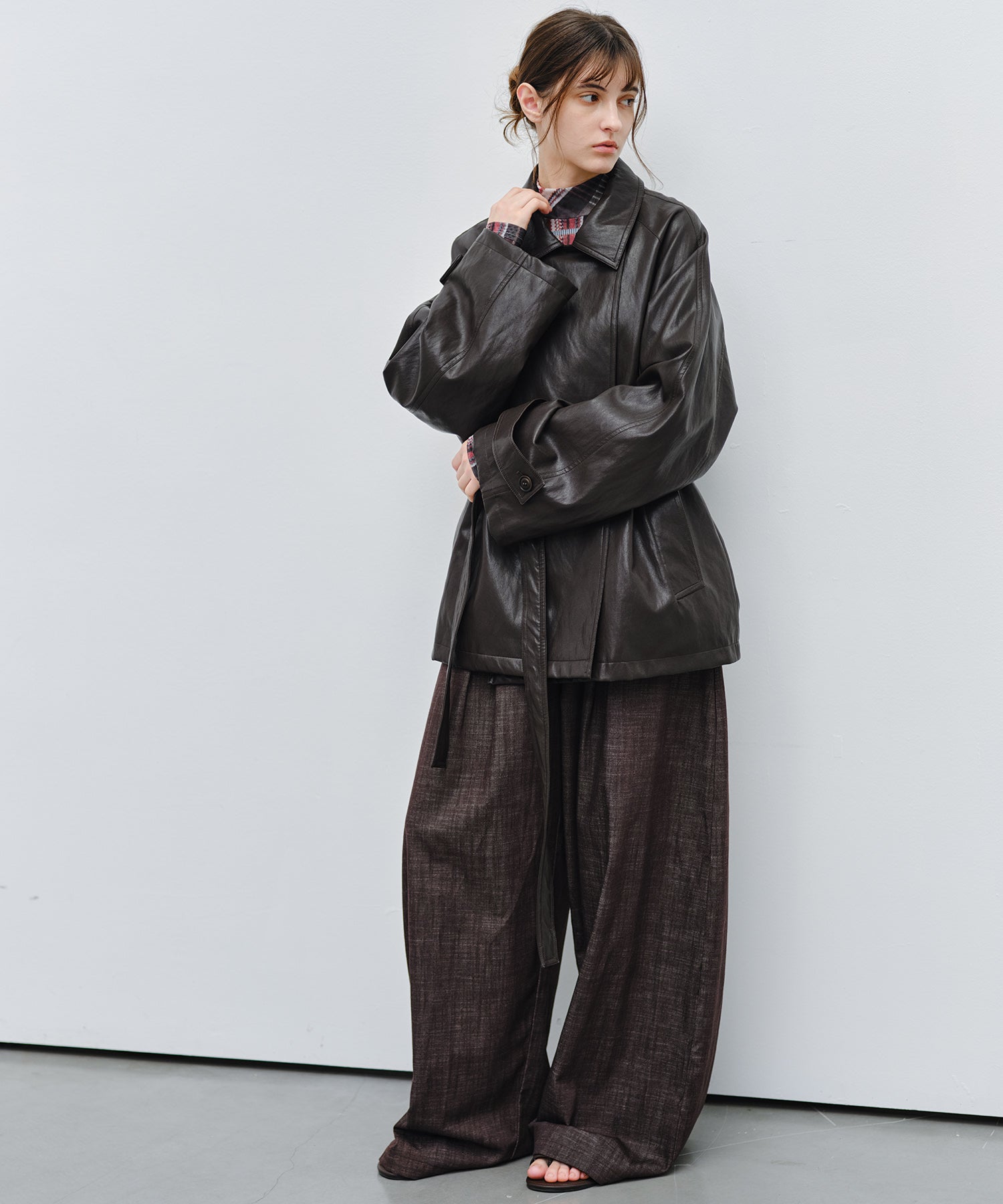 「9月下旬出荷予定」Paneled Drawstring Wide Pants
