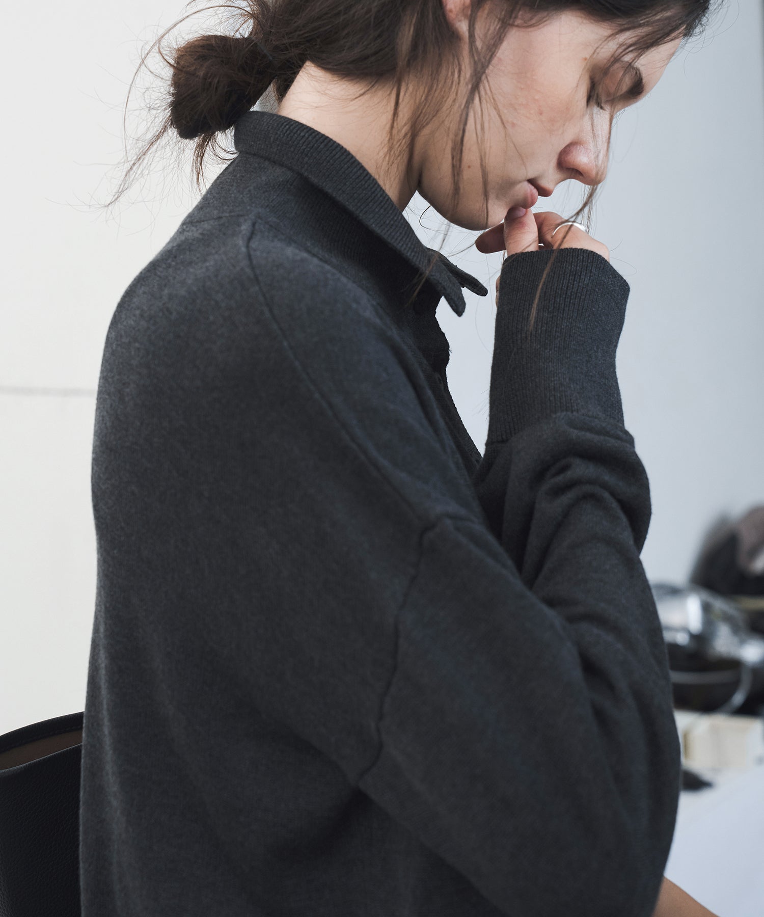 High Neck Lightweight Knit Cardigan Sweater