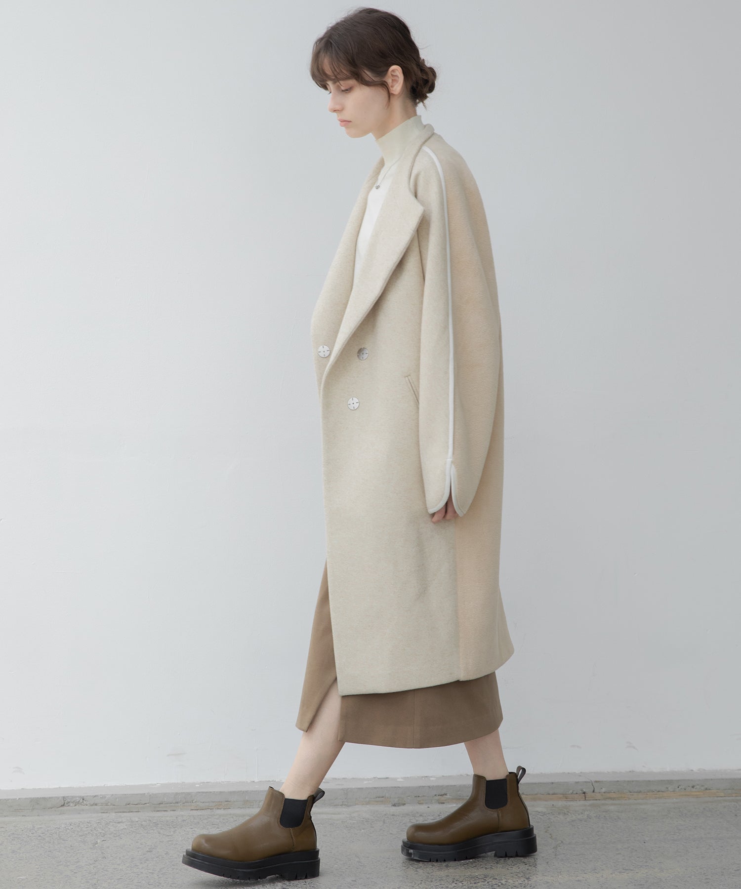 Color scheme stitch wrap design semi-flare skirt