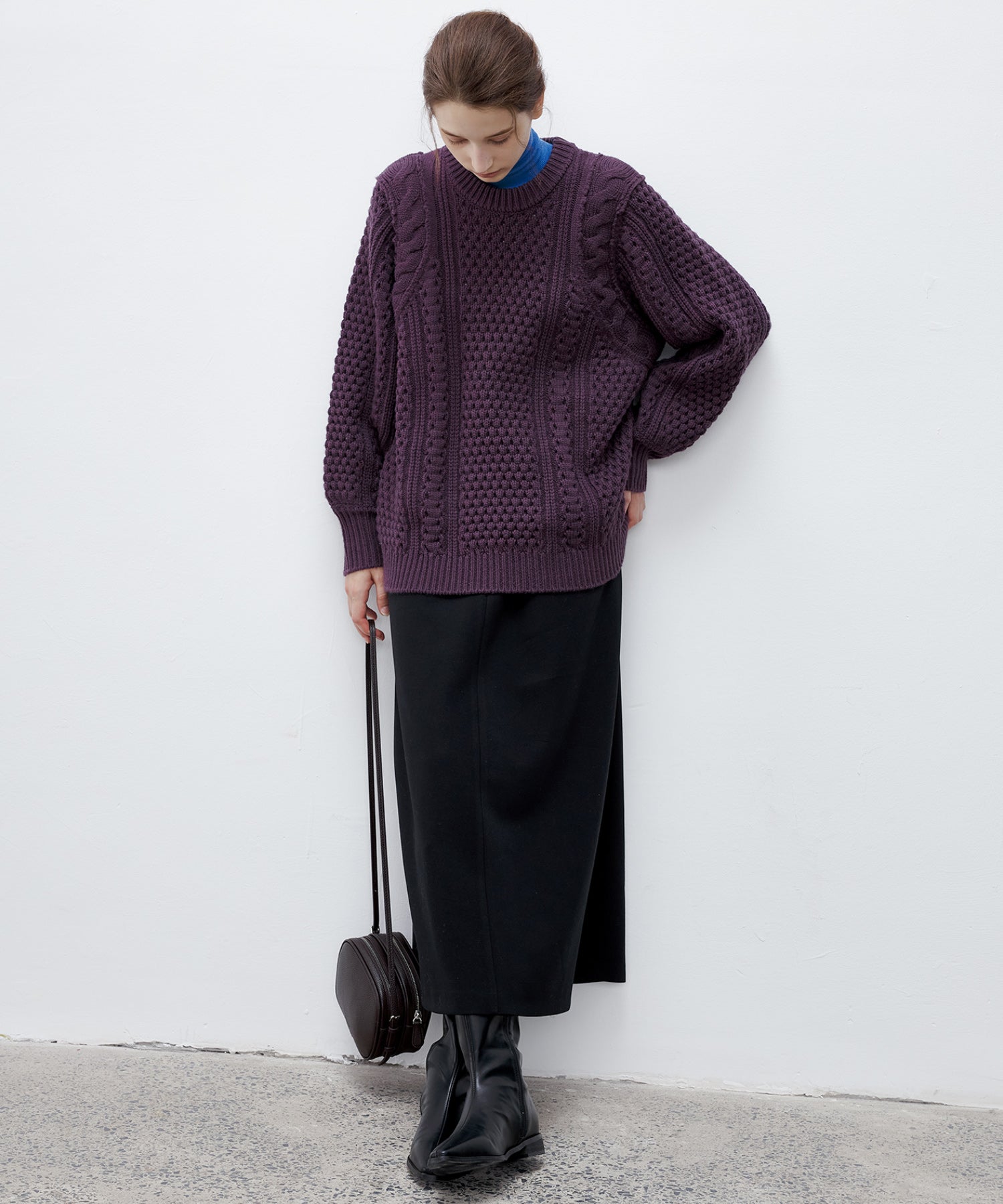 Wrap-Style Back Slit Skirt