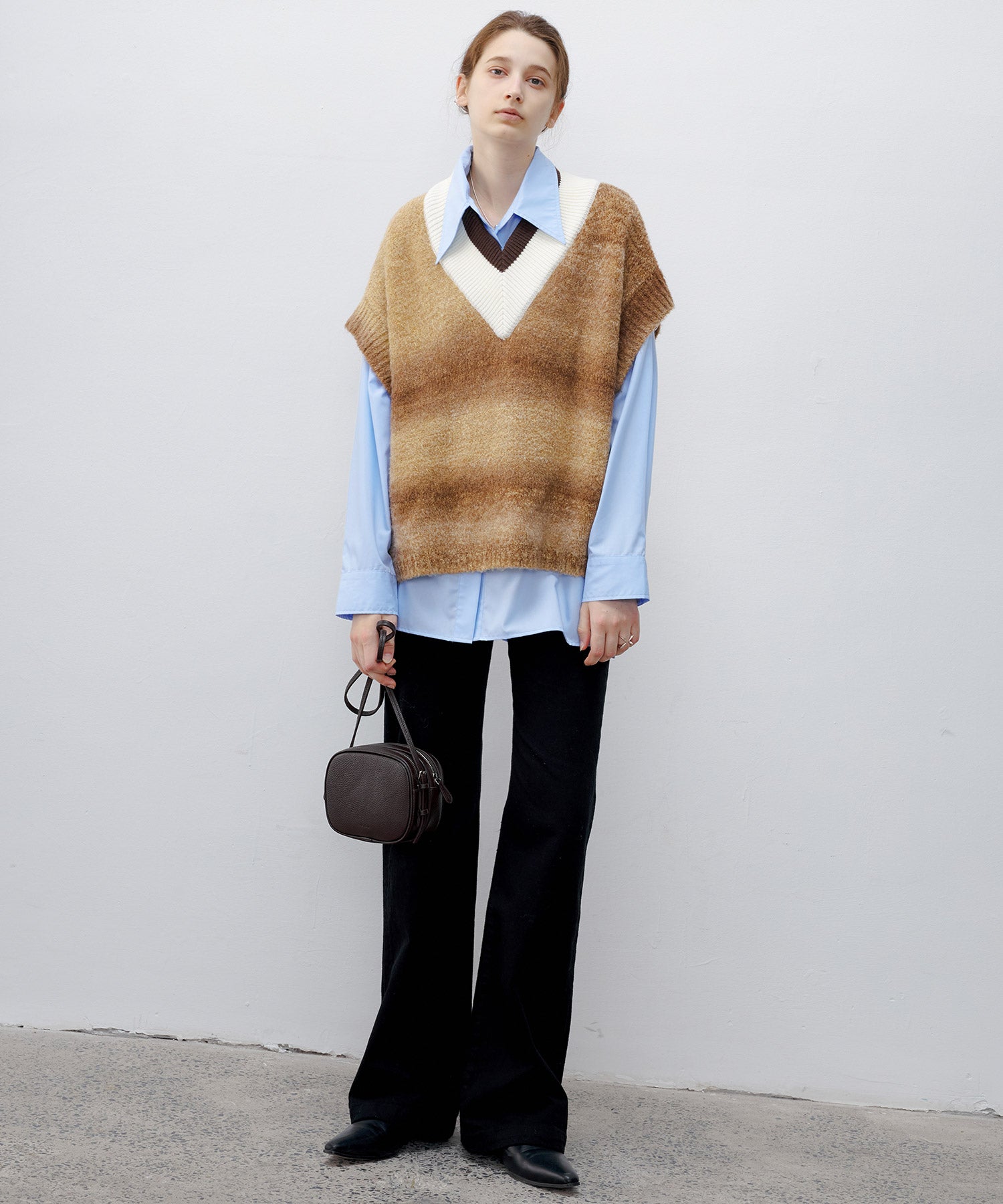 V-Shape Gradient Knit Tank Top