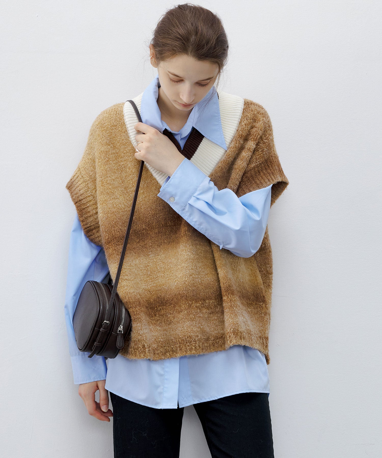 V-Shape Gradient Knit Tank Top