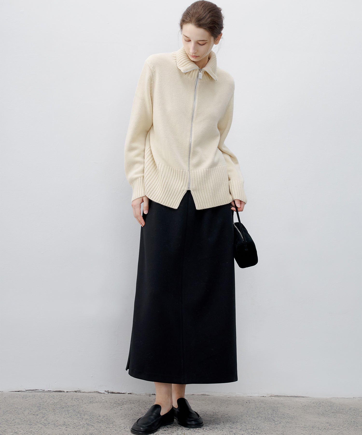 Wrap-Style Back Slit Skirt