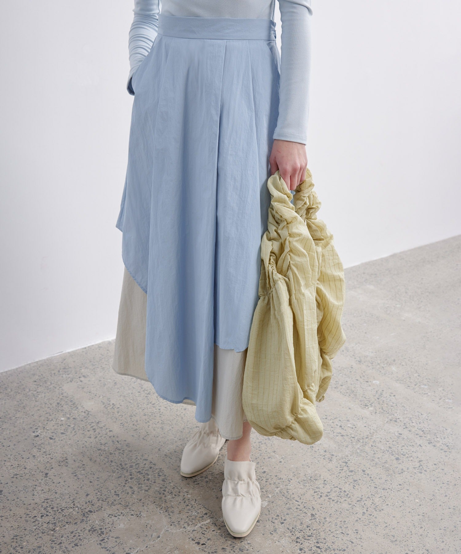 Bicolor Layered Flared Skirt
