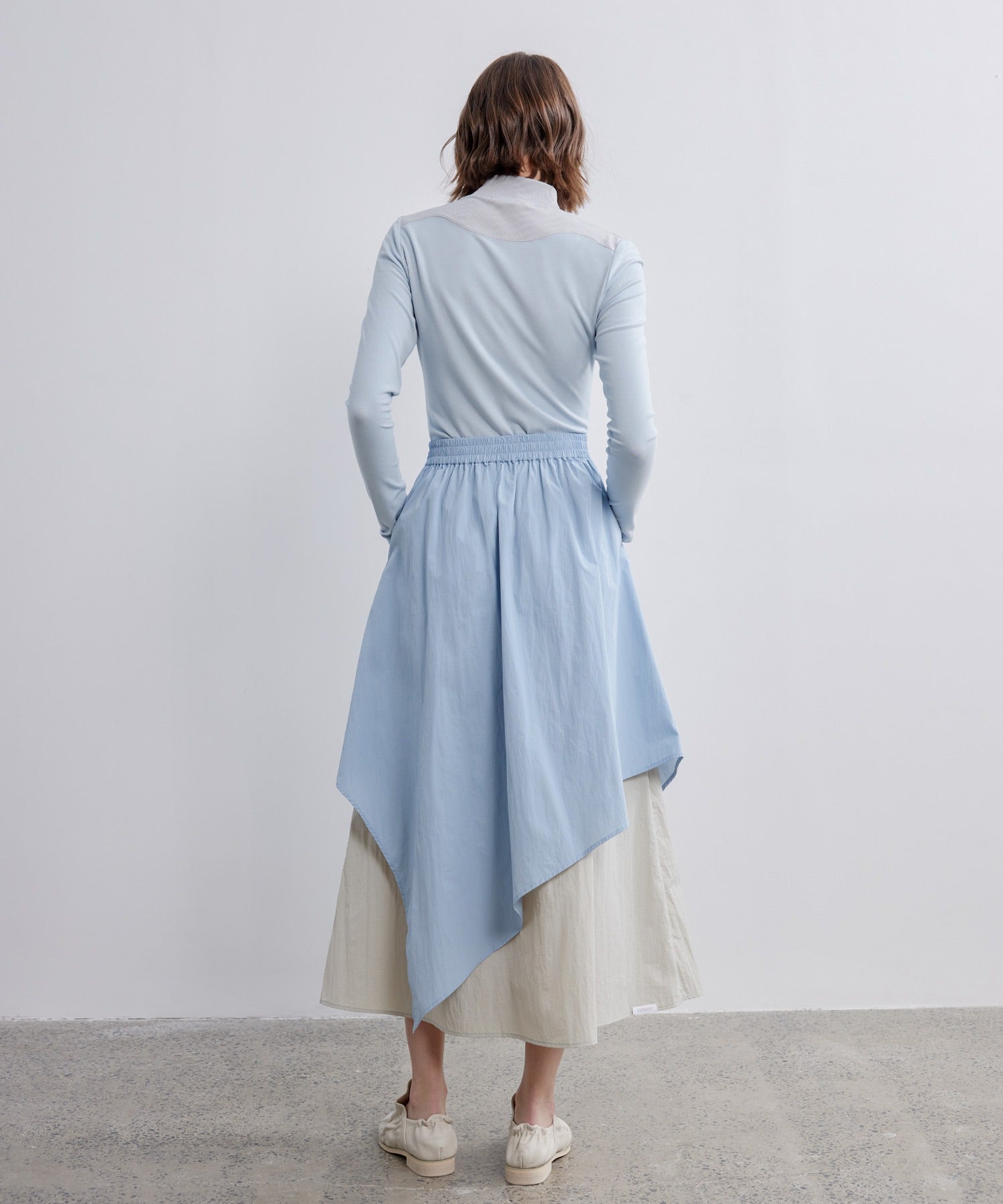 Bicolor Layered Flared Skirt