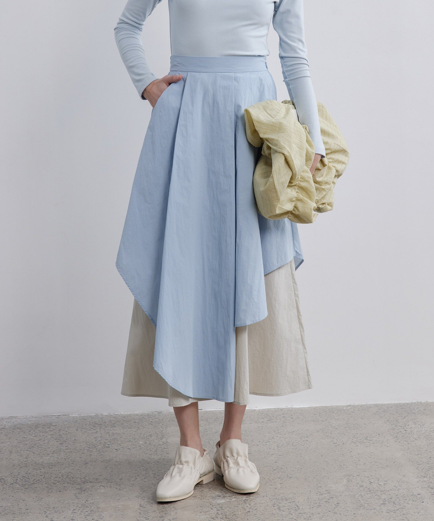 Bicolor Layered Flared Skirt