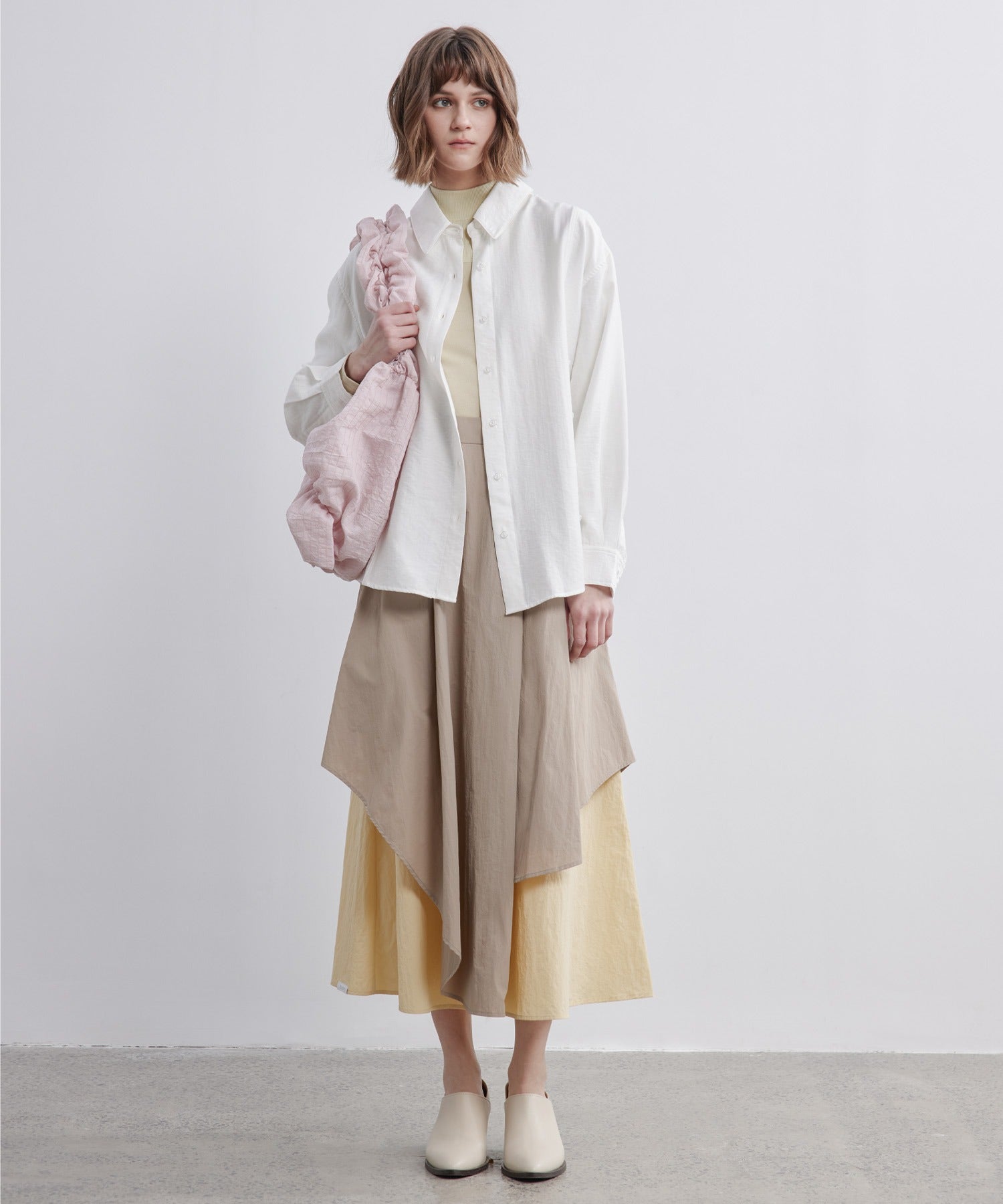 Bicolor Layered Flared Skirt