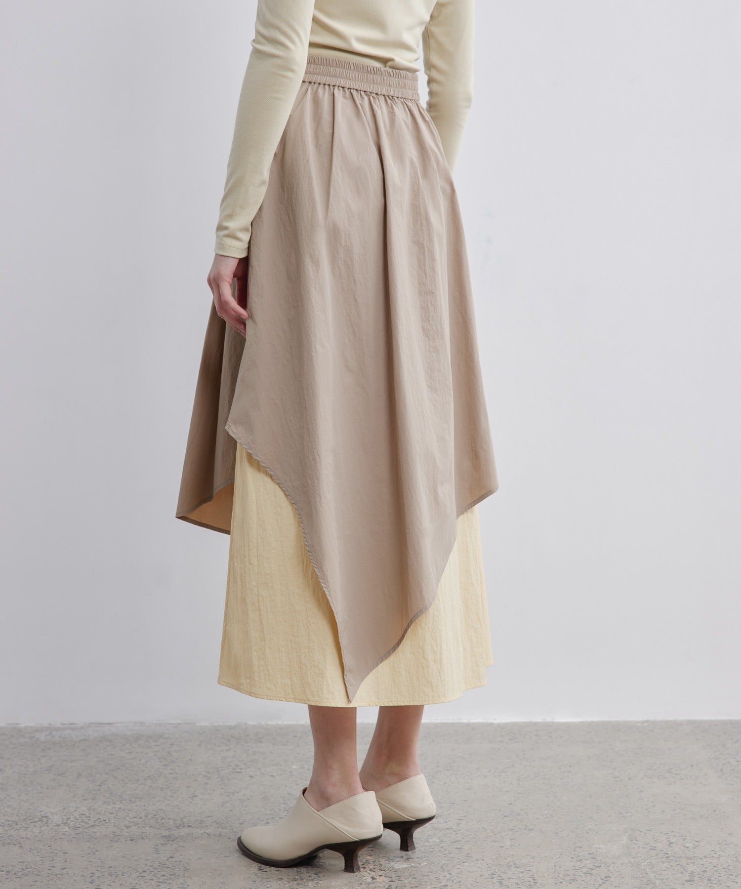 Bicolor Layered Flared Skirt