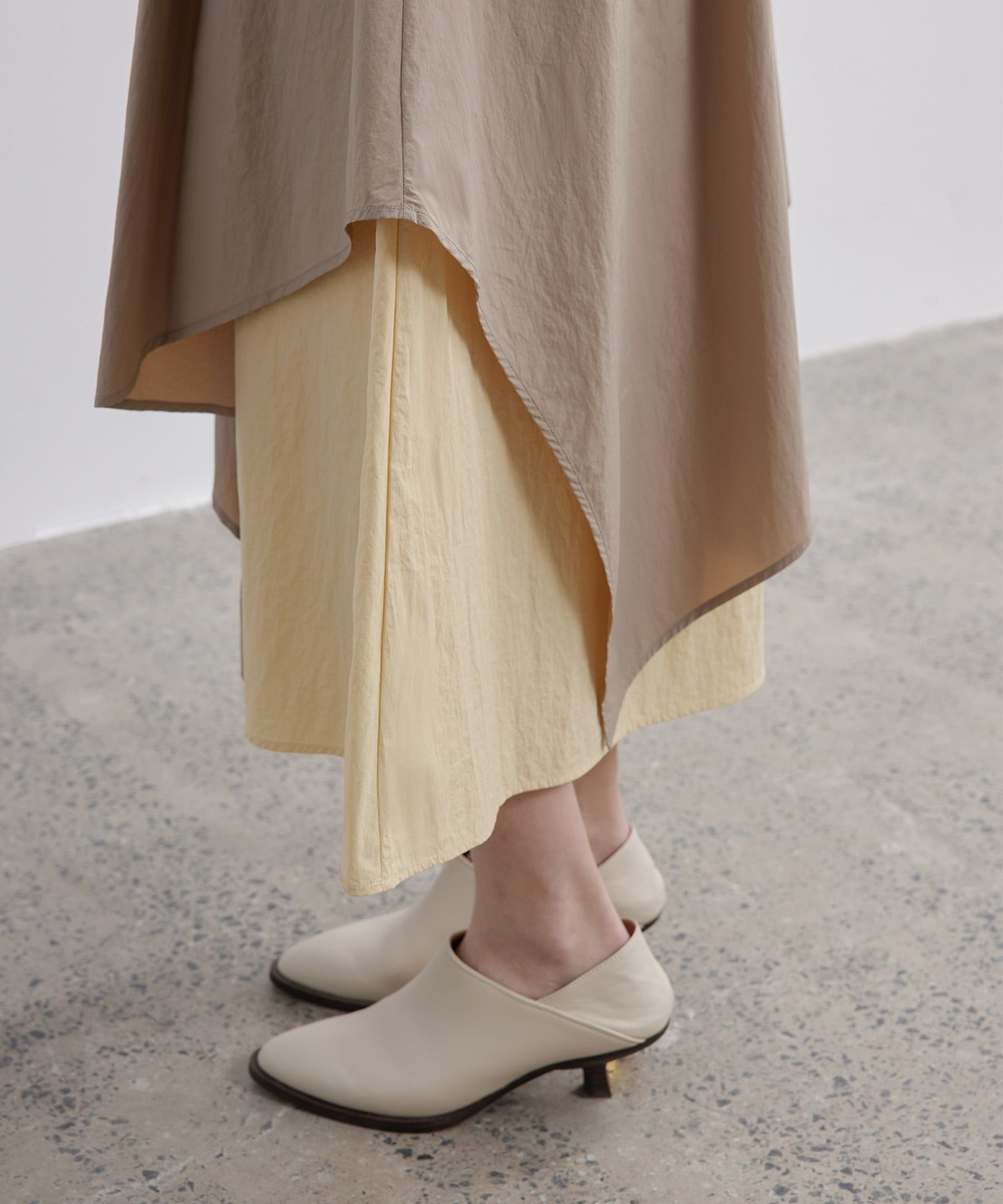 Bicolor Layered Flared Skirt