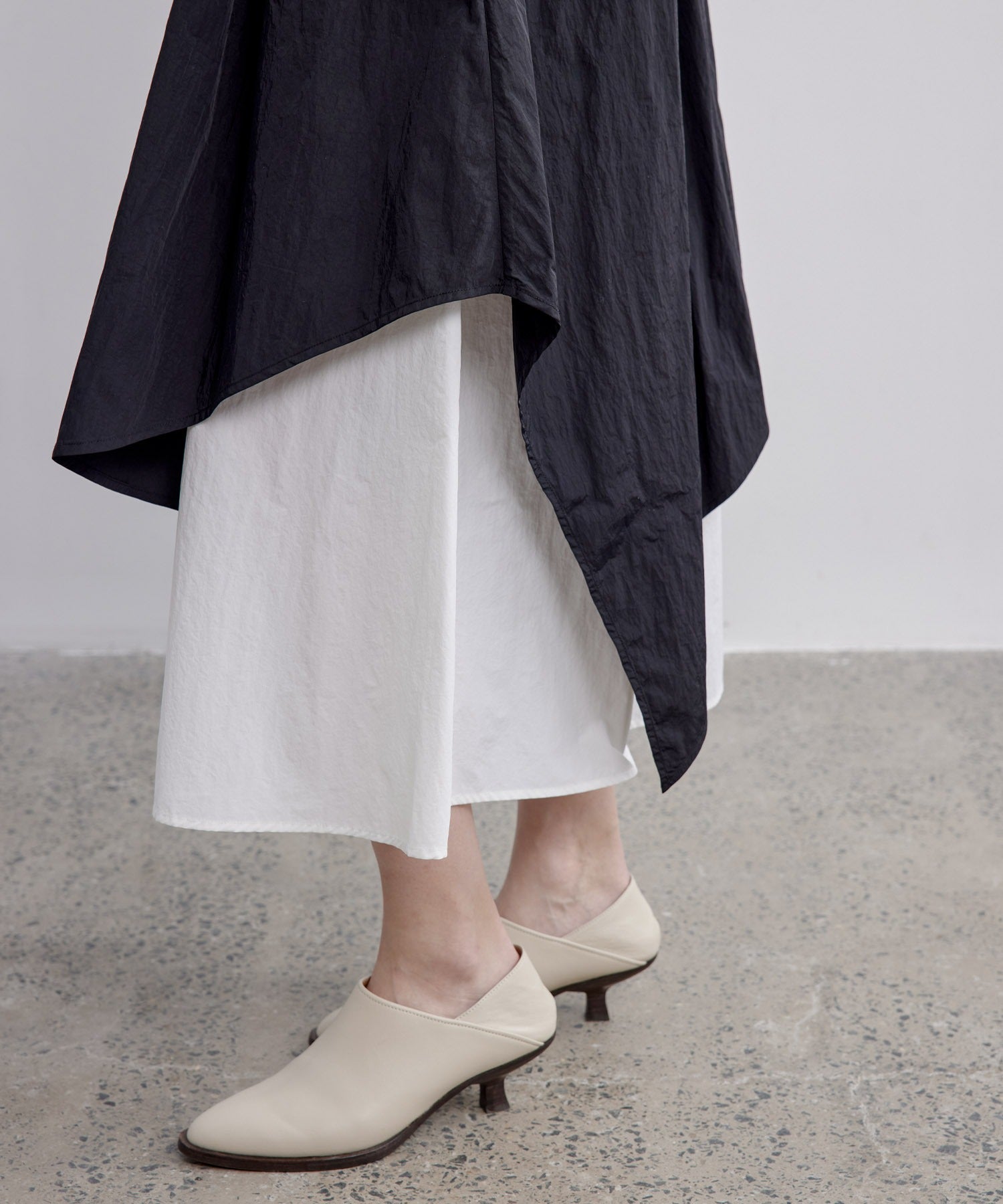 Bicolor Layered Flared Skirt