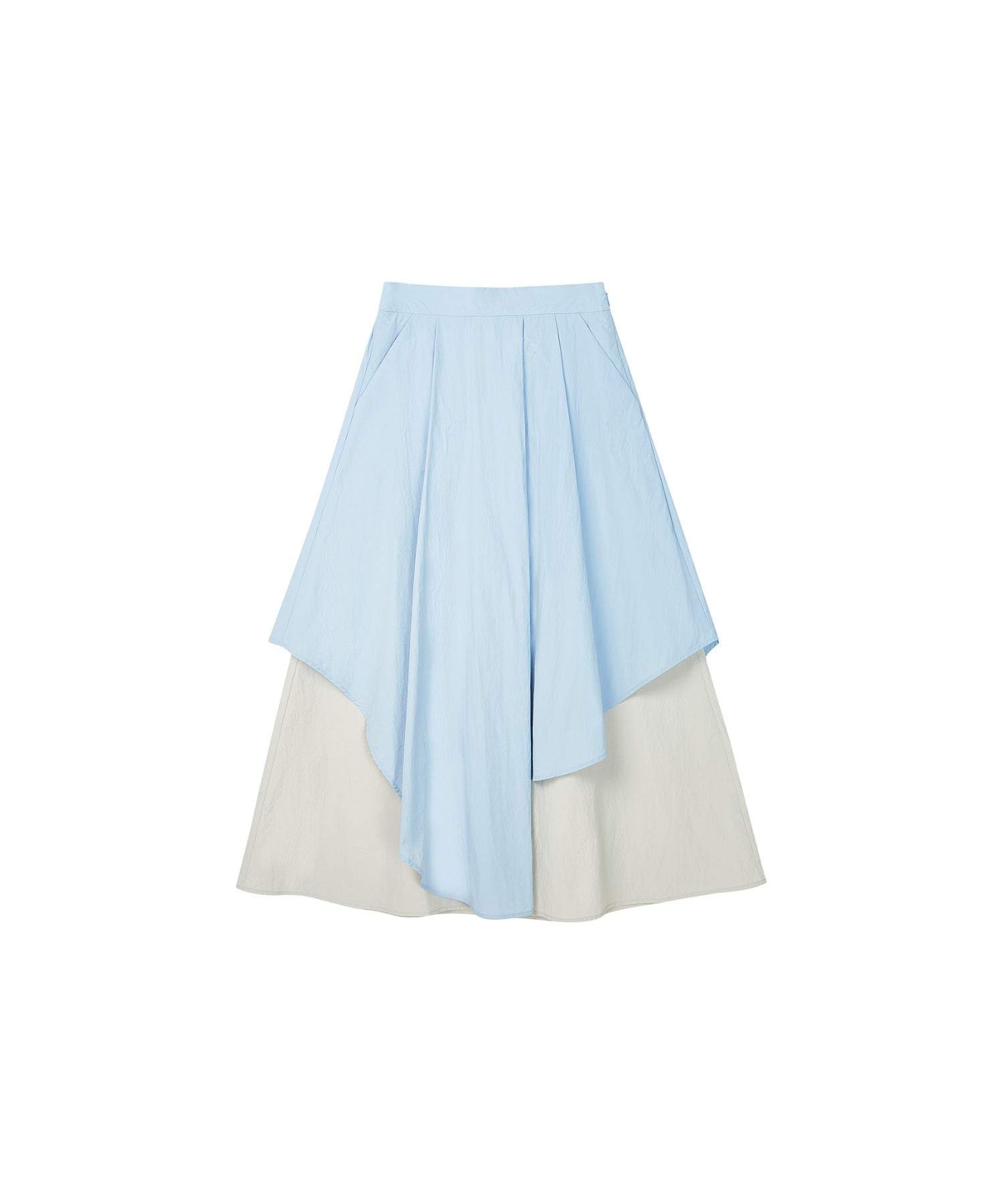 Bicolor Layered Flared Skirt