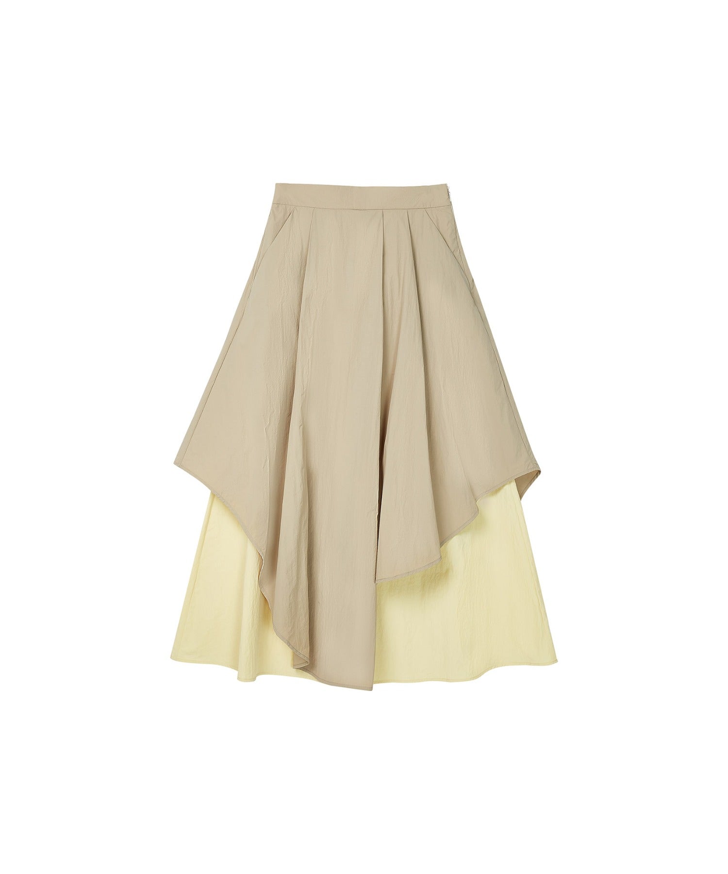 Bicolor Layered Flared Skirt