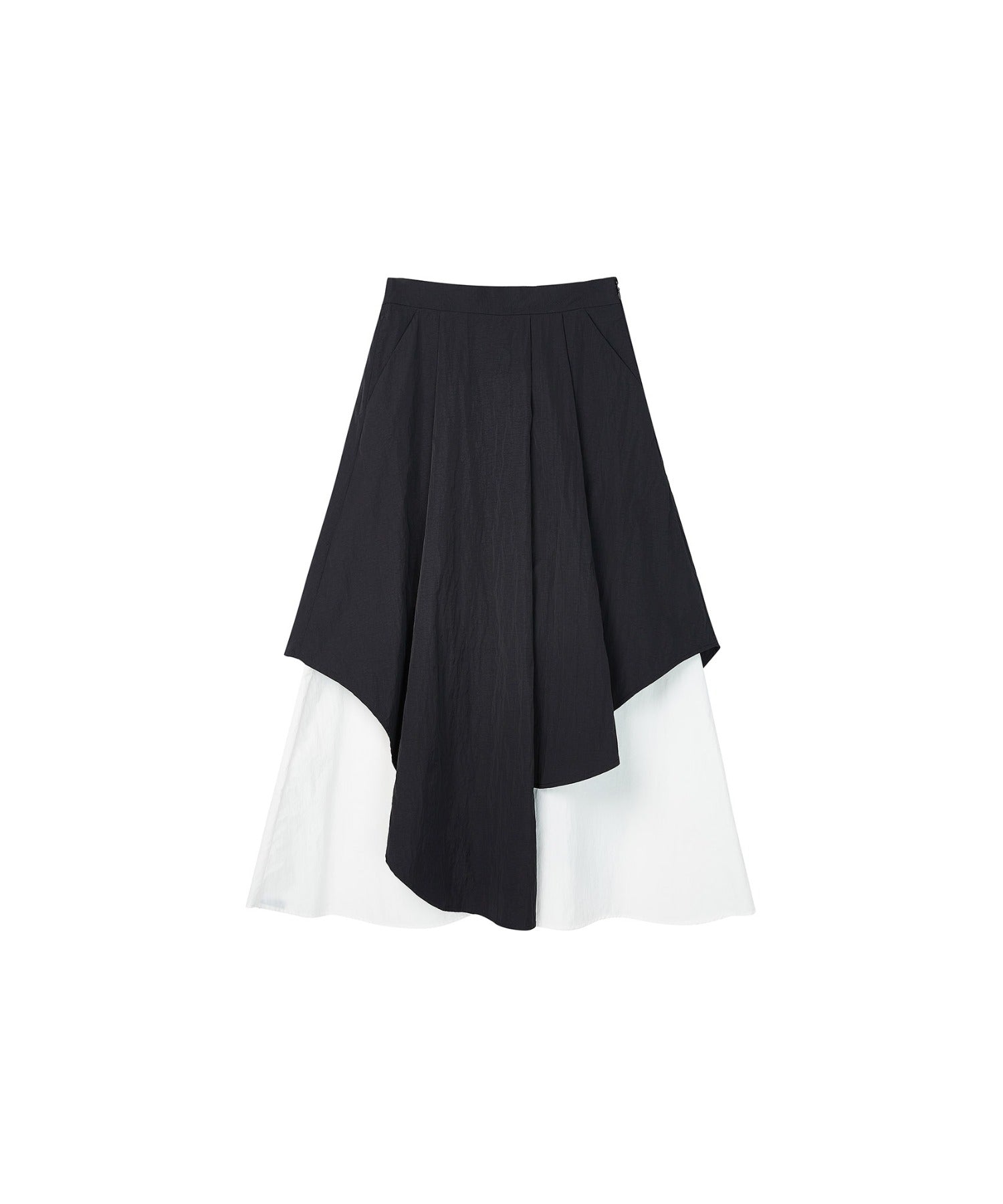 Bicolor Layered Flared Skirt