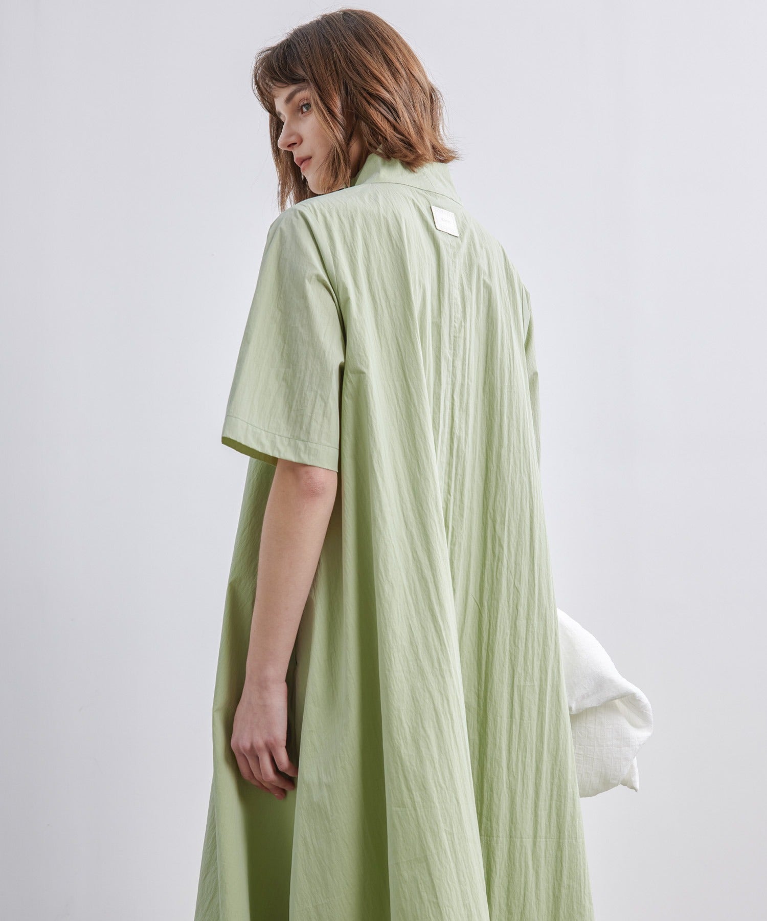 High-Neck Flare Dress