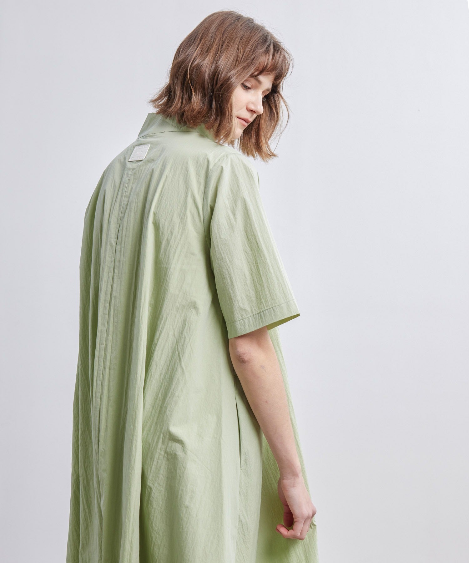 High-Neck Flare Dress
