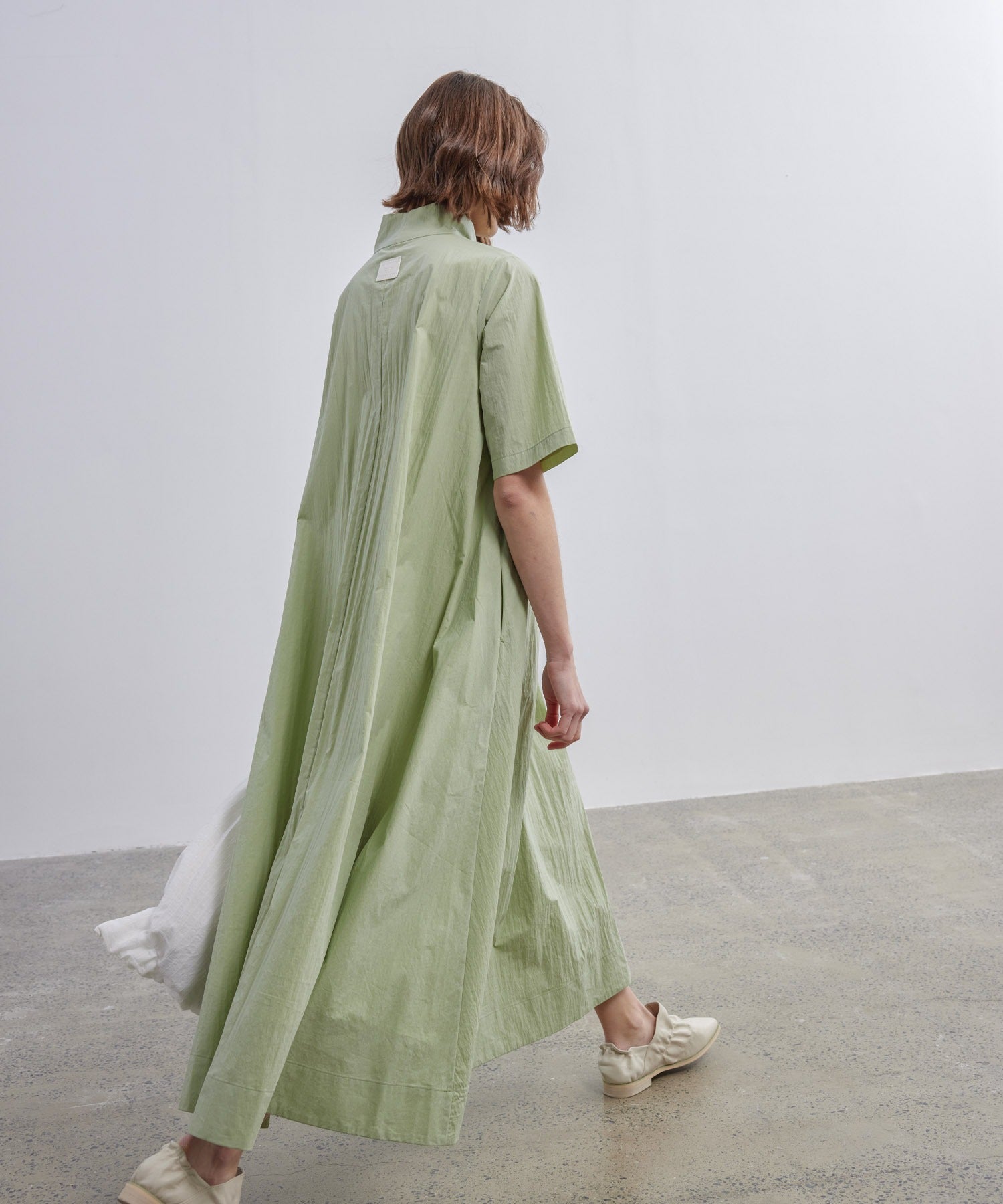High-Neck Flare Dress