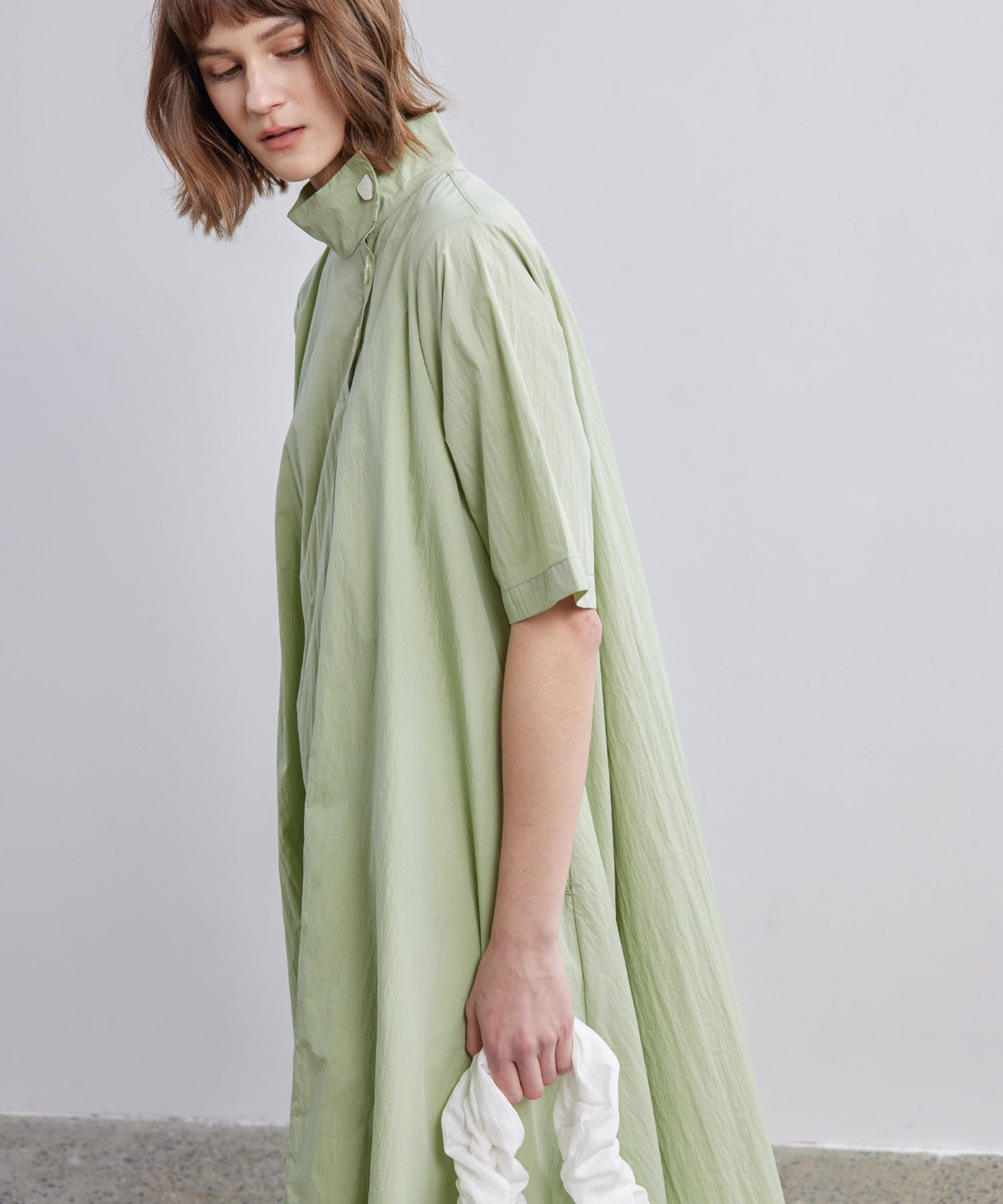 High-Neck Flare Dress