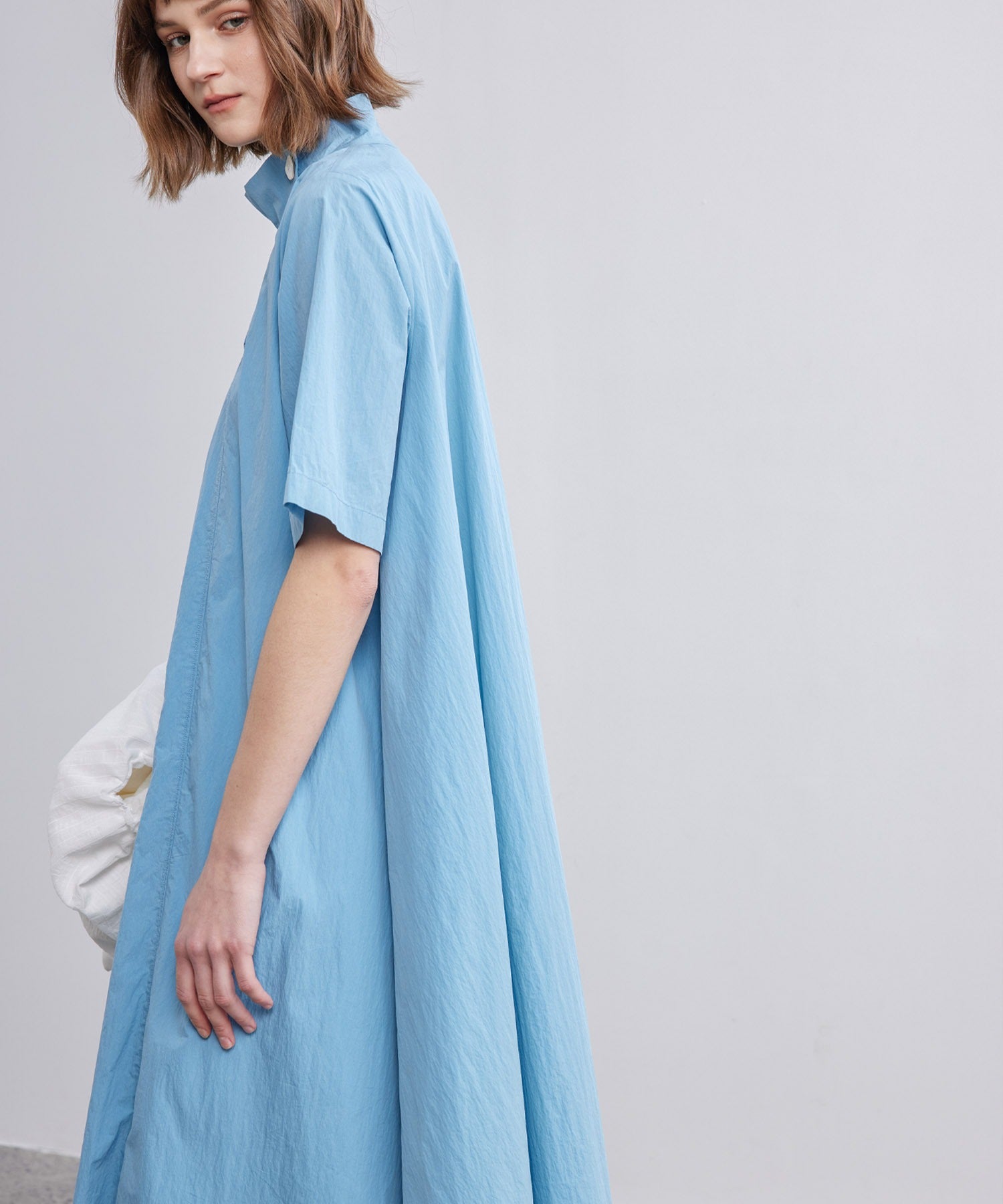 High-Neck Flare Dress